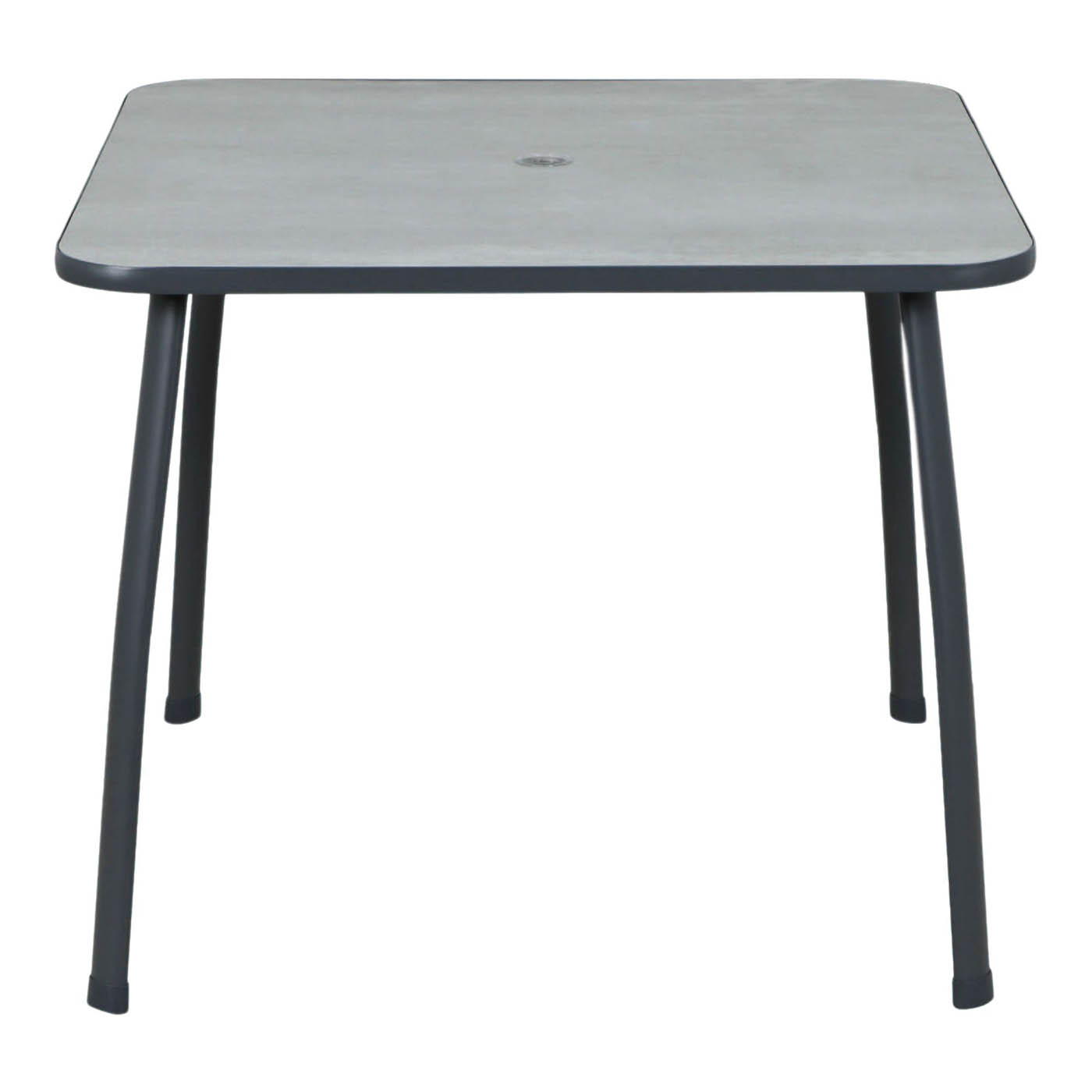Garden Furniture Dining Set 4 Seater Grey Metal Table Chairs Parasol Outdoor - Image 5