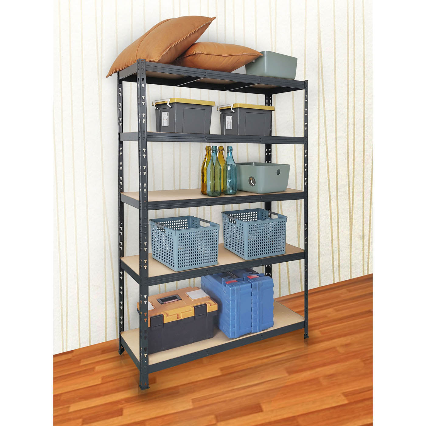 Garage Shelving Unit 5iTier MDF Steel Boltless Durable (H)1800 (W)1200 (D)400mm - Image 2