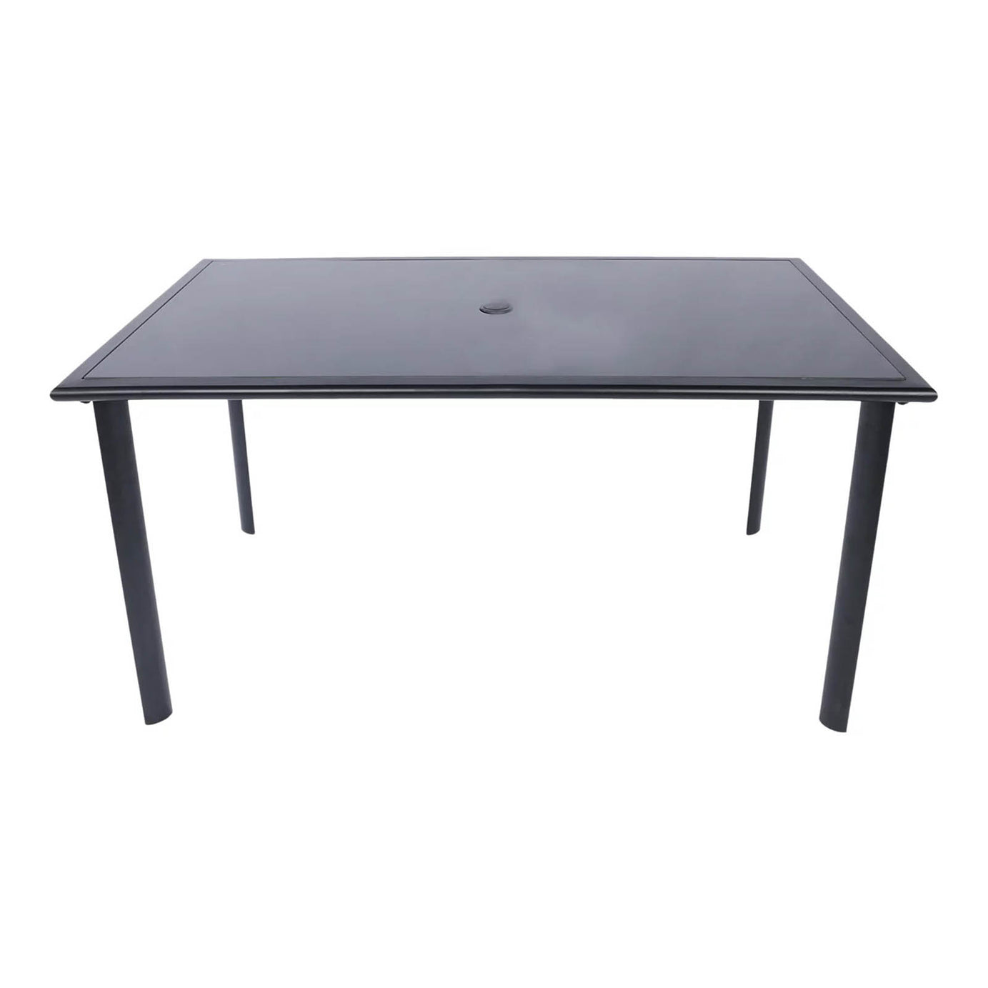 GoodHome Krista Dining Set Black Metal 6 Seater Garden Patio Furniture - Image 3