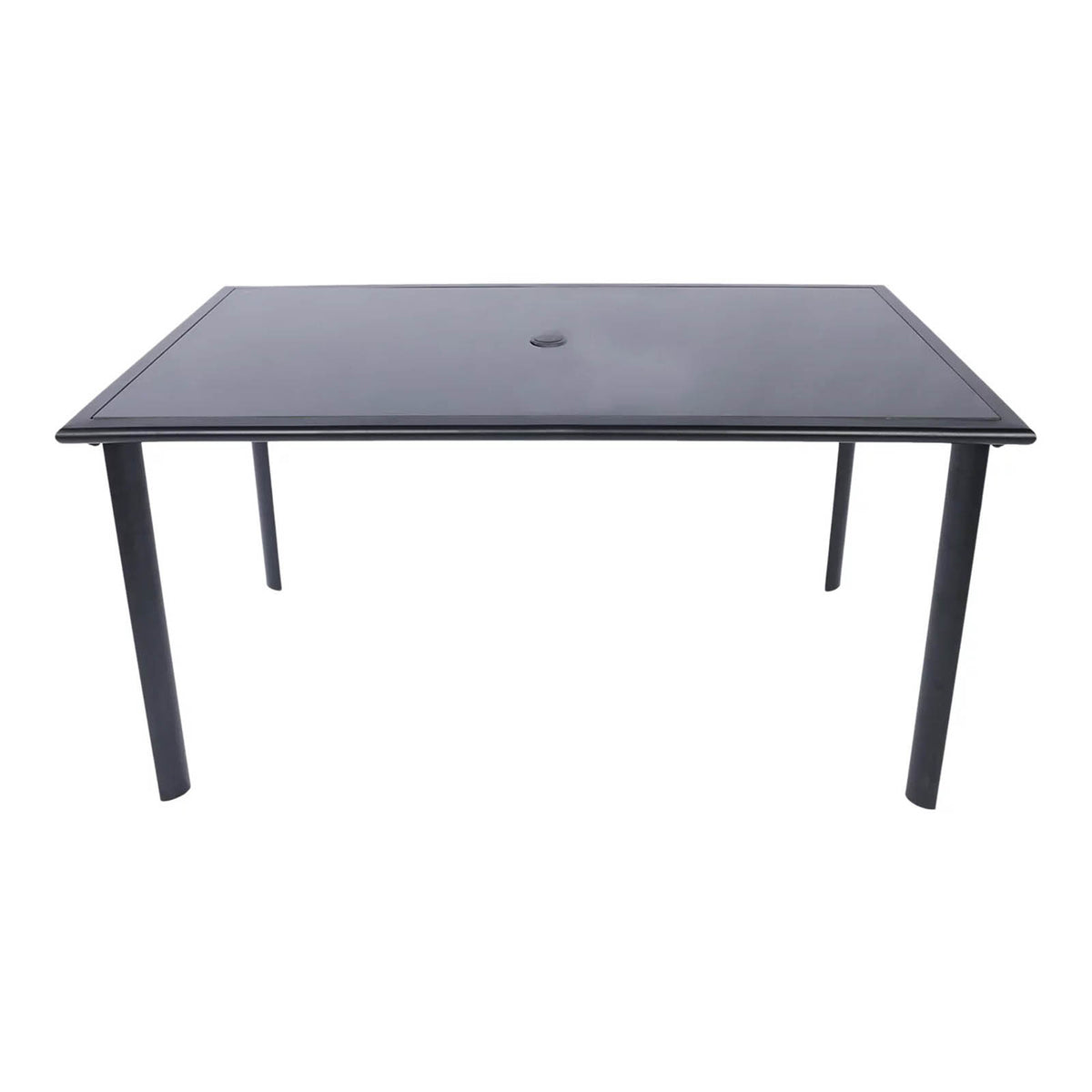 GoodHome Krista Dining Set Black Metal 6 Seater Garden Patio Furniture - Image 3