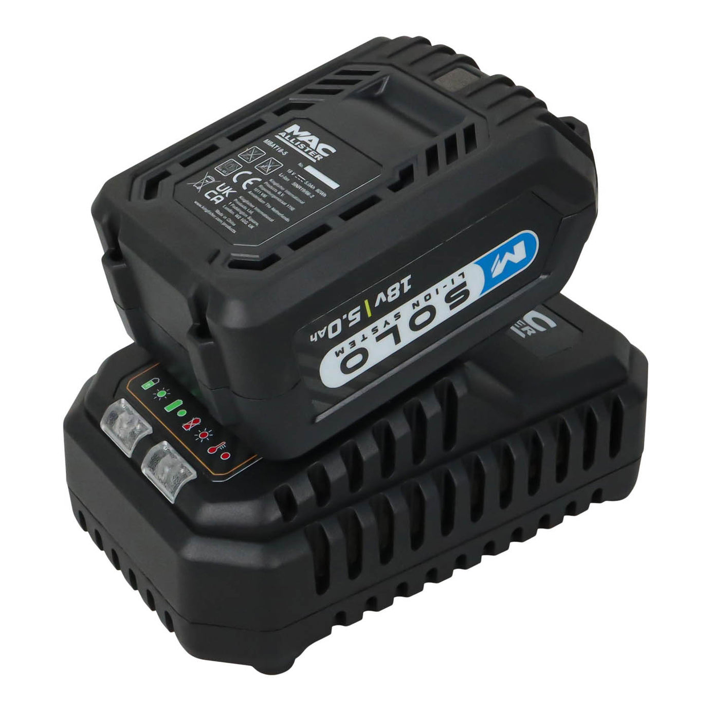 Mac Allister Solo Battery And Charger MBAT18-5 + MFC18 18V 1 x 5Ah Li-ion - Image 1