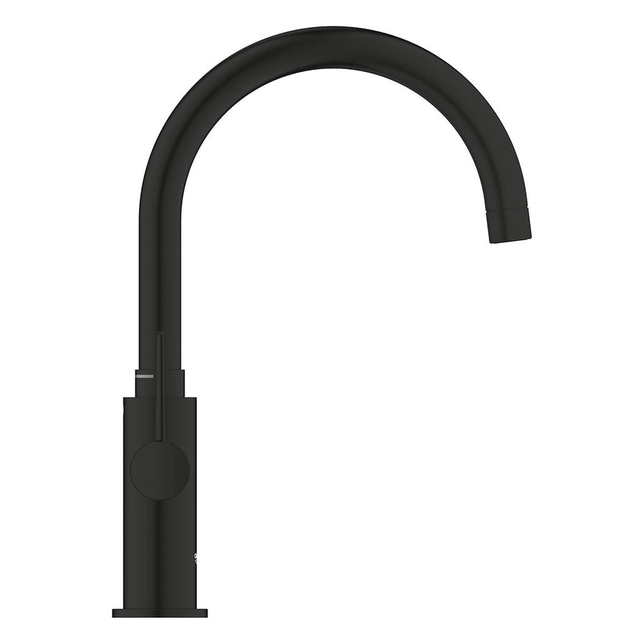 Grohe Kitchen Tap Mixer Matt Black Dual Lever Swivel Spout Contemporary Faucet - Image 4