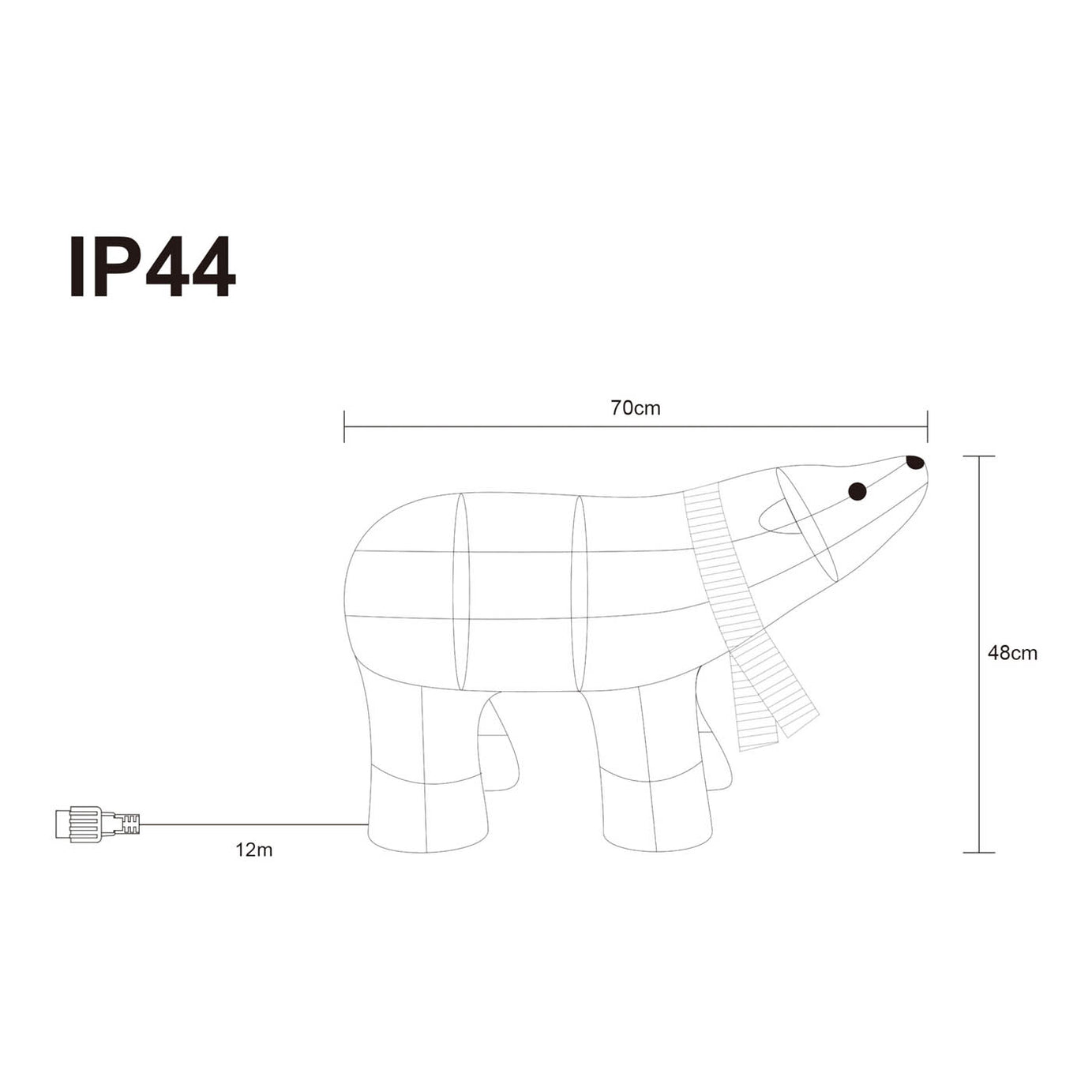 Christmas Polar Bear Silhouette Ice White LED Indoor Outdoor (H) 520mm - Image 2