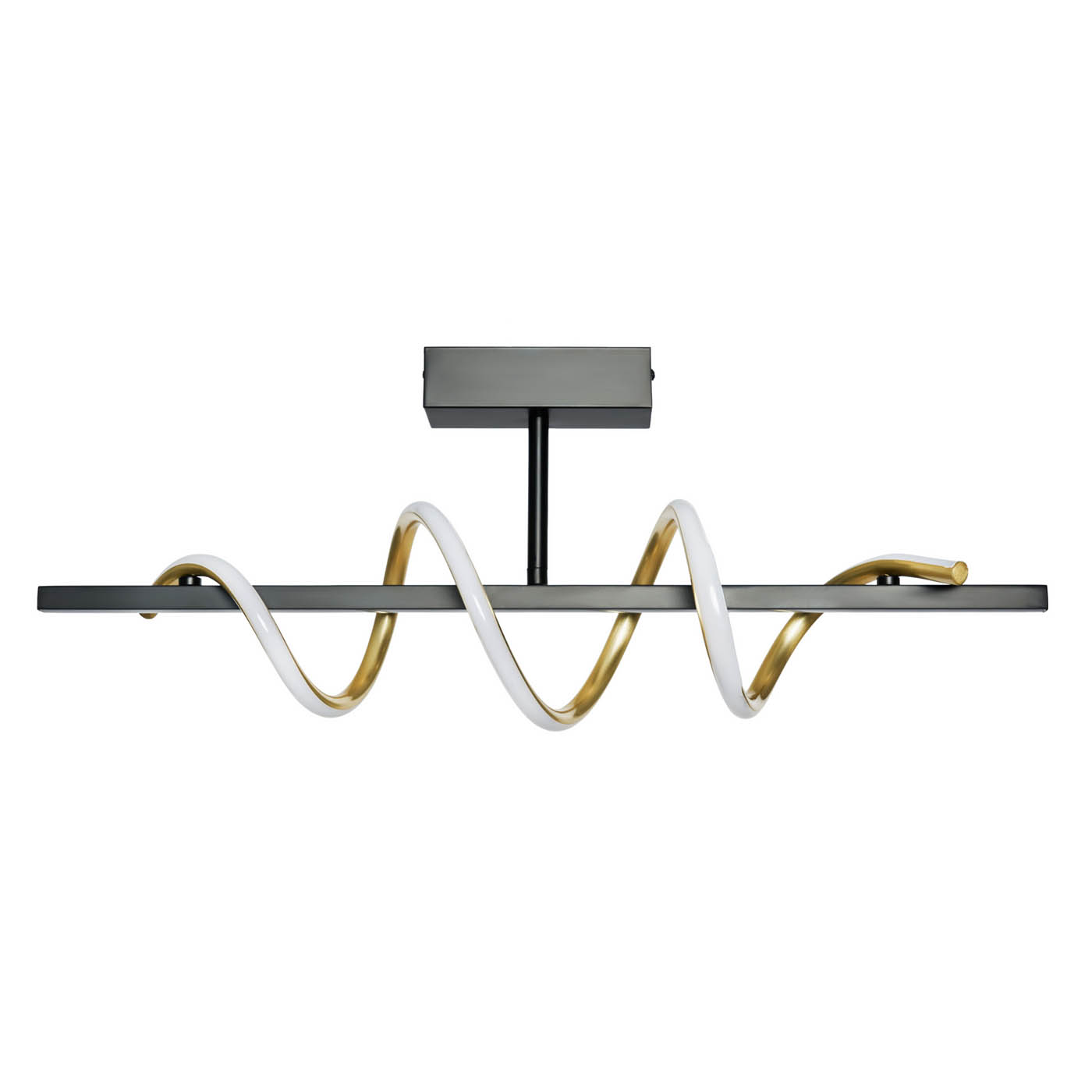 Inlight Hadston LED Ceiling light Spiral Matt Aluminium & plastic Black - Image 6