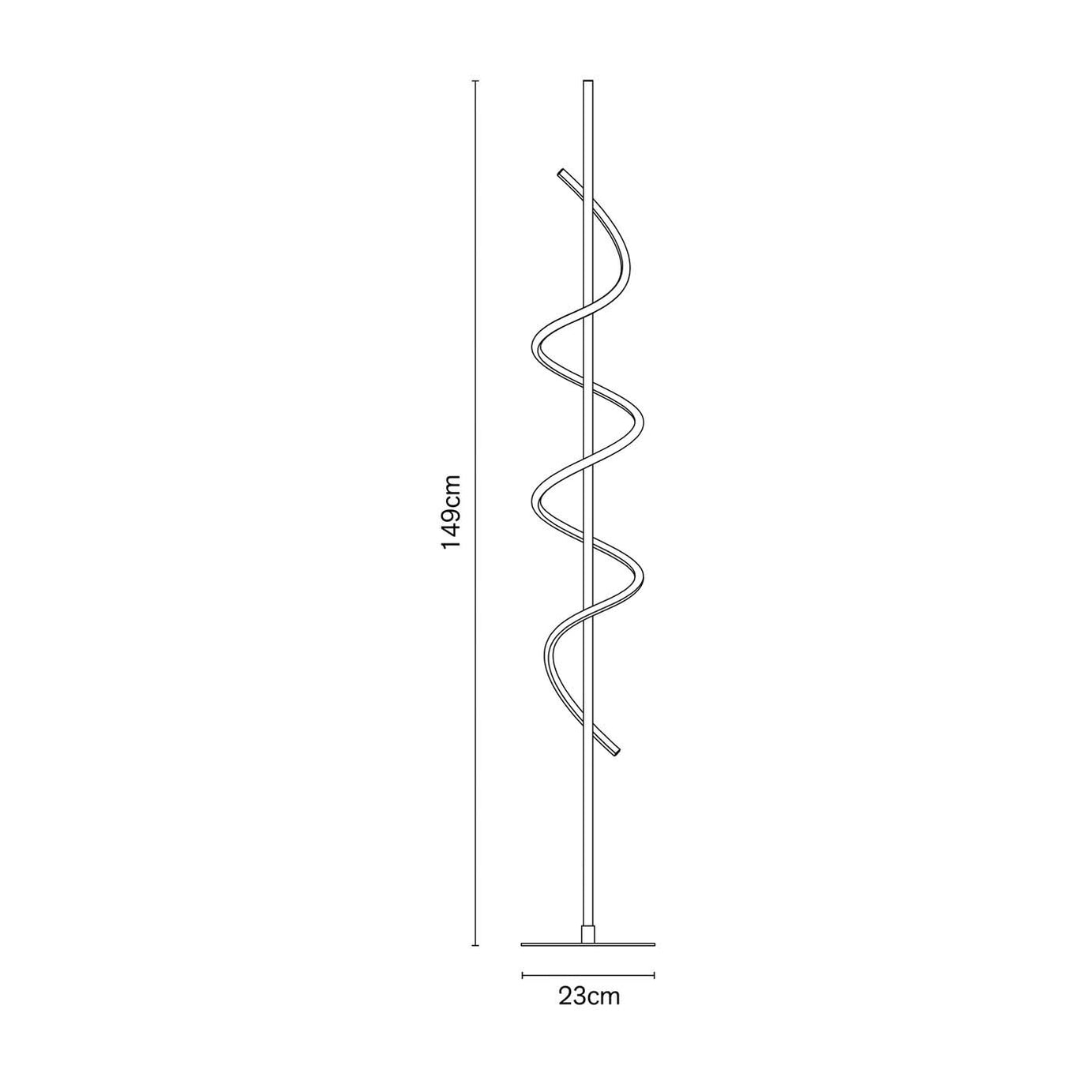 Inlight LED Floor lamp Hadston Spiral Matt Black Modern Warm White Slim Vertical - Image 2