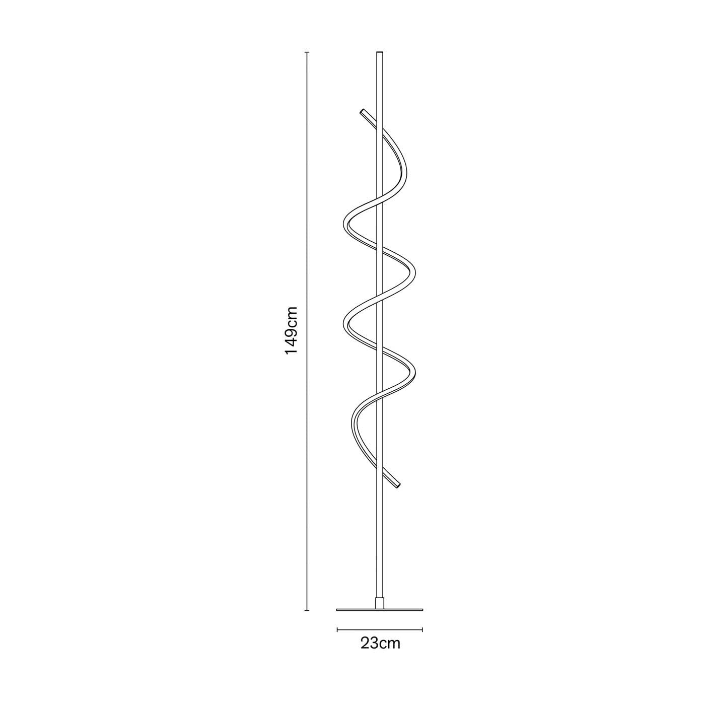 Inlight LED Floor lamp Hadston Spiral Matt Black Modern Warm White Slim Vertical - Image 2