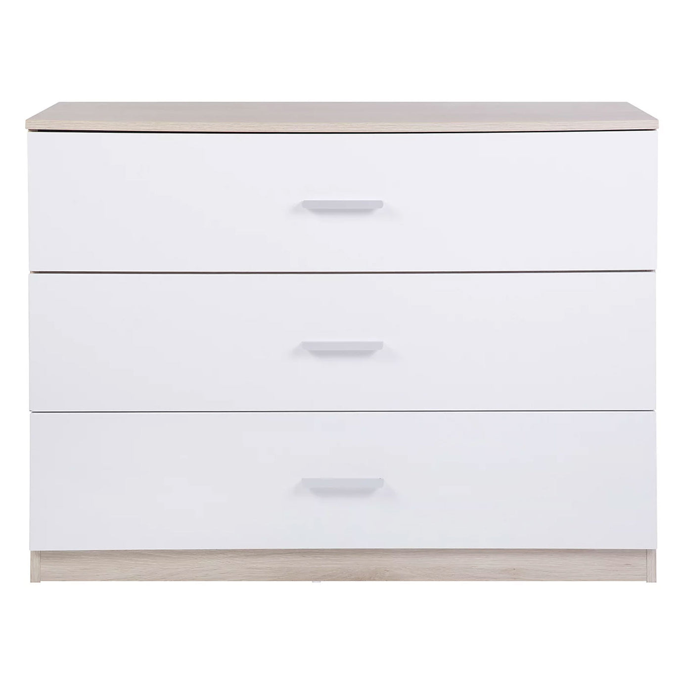 Hadwell 3 Drawer Chest White Natural Oak Effect Bedroom Storage Unit - Image 3