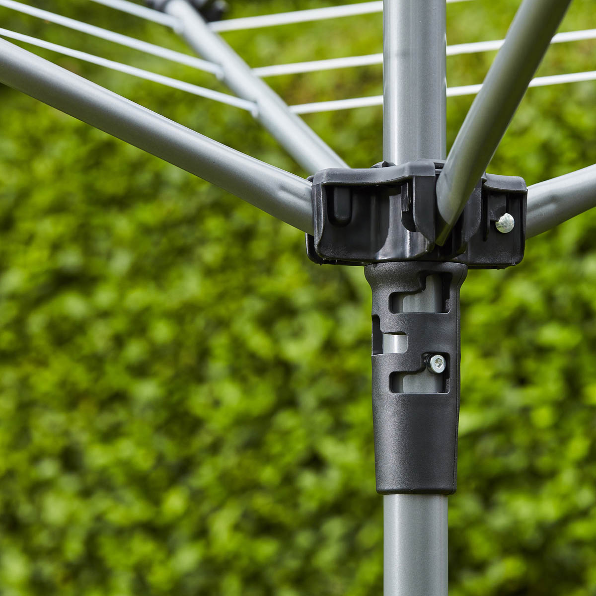 Clothes Airer Rotary Laundry Dryer Rack 4 Arm Grey Steel Outdoor Durable 50m - Image 3