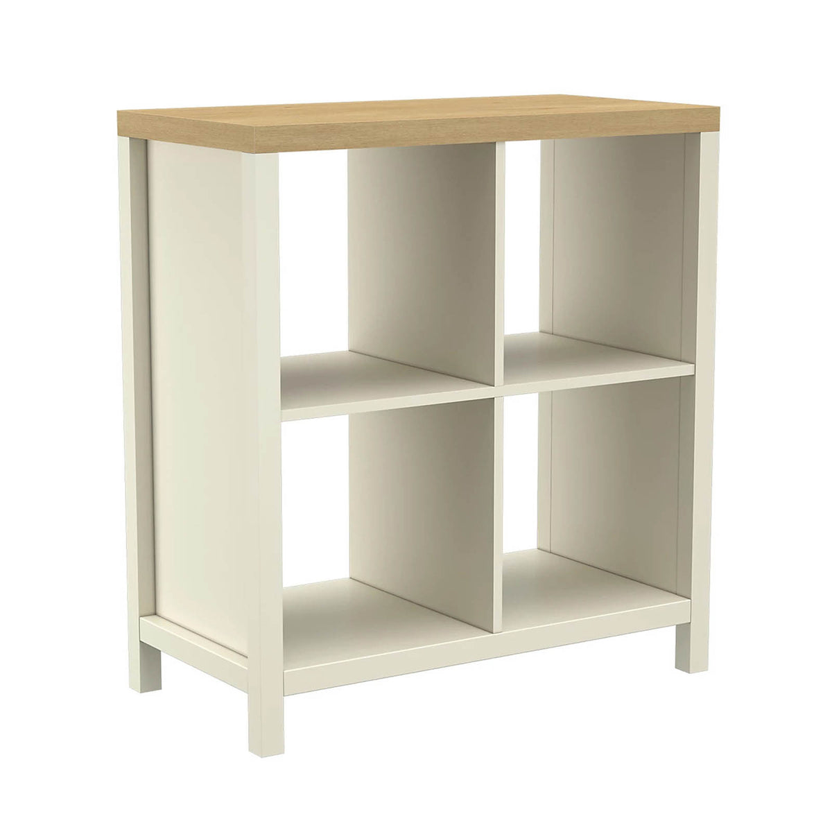 Flexi Storage 4 Cube Shelving Unit Oak Effect Freestanding Bookcase Shelf - Image 1