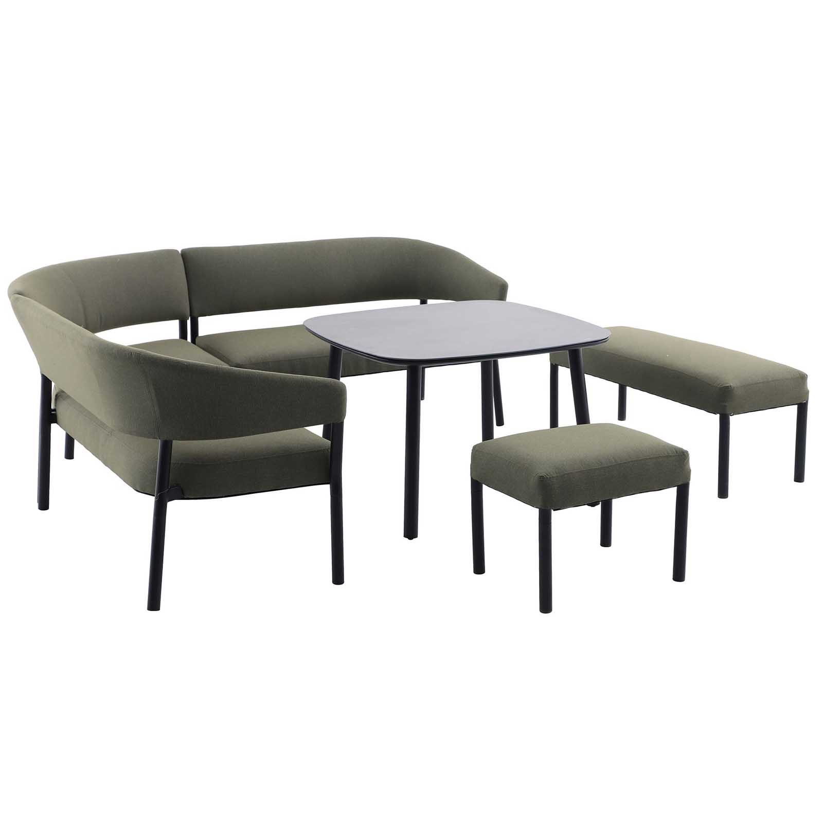 GoodHome Lucala Green Metal 8 Seater Corner Dining set - Image 3