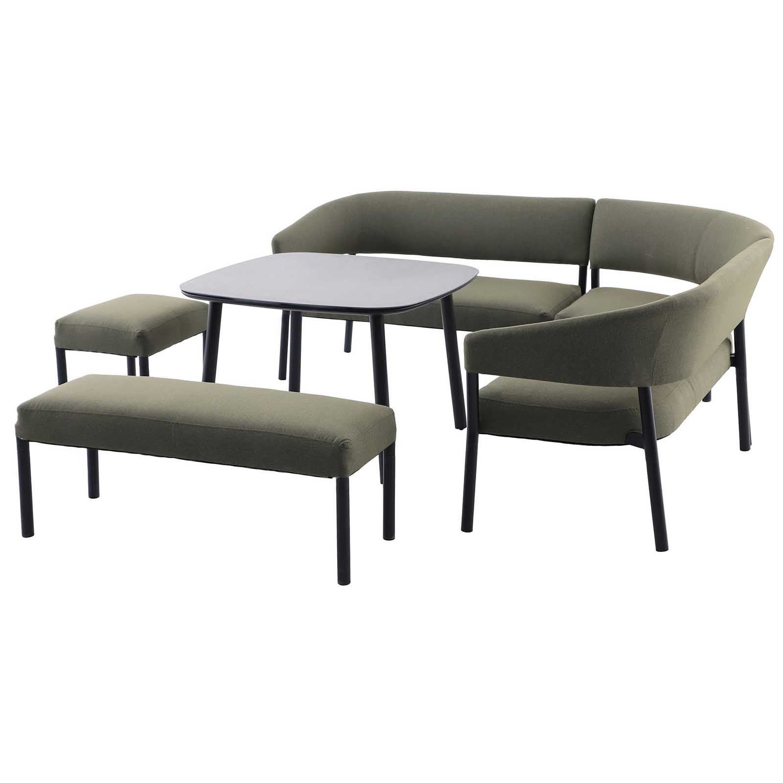 GoodHome Lucala Green Metal 8 Seater Corner Dining set - Image 4