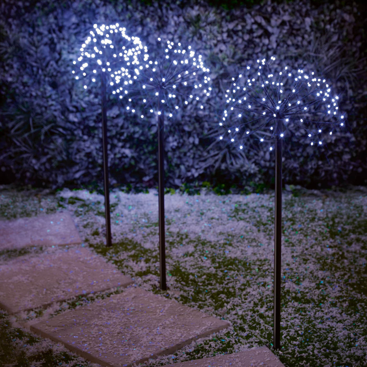 Garden LED Stake Light Indoor Outdoor White Round (H)100 x (D)50cm Pack of 3 - Image 3