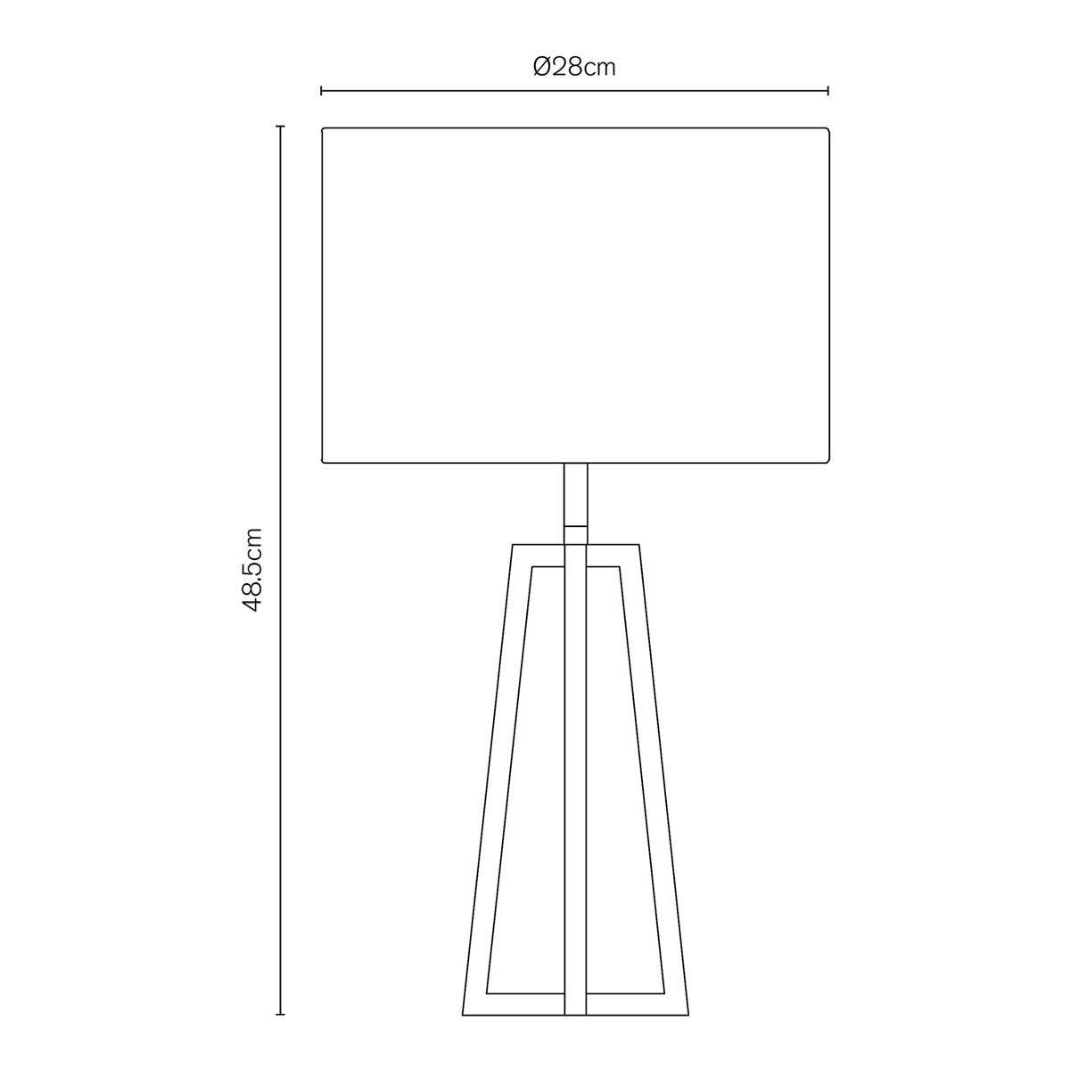 Inlight Table Lamp Natural Round Drum Matt Black Frame Modern Minimalist - Image 2