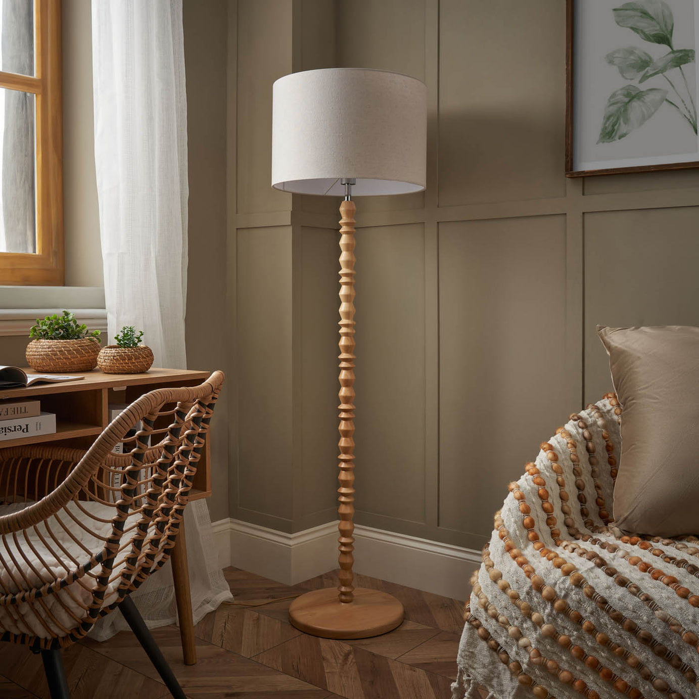Inlight Floor lamp Patos Matt Natural Wood effect LED (H)160cm - Image 5