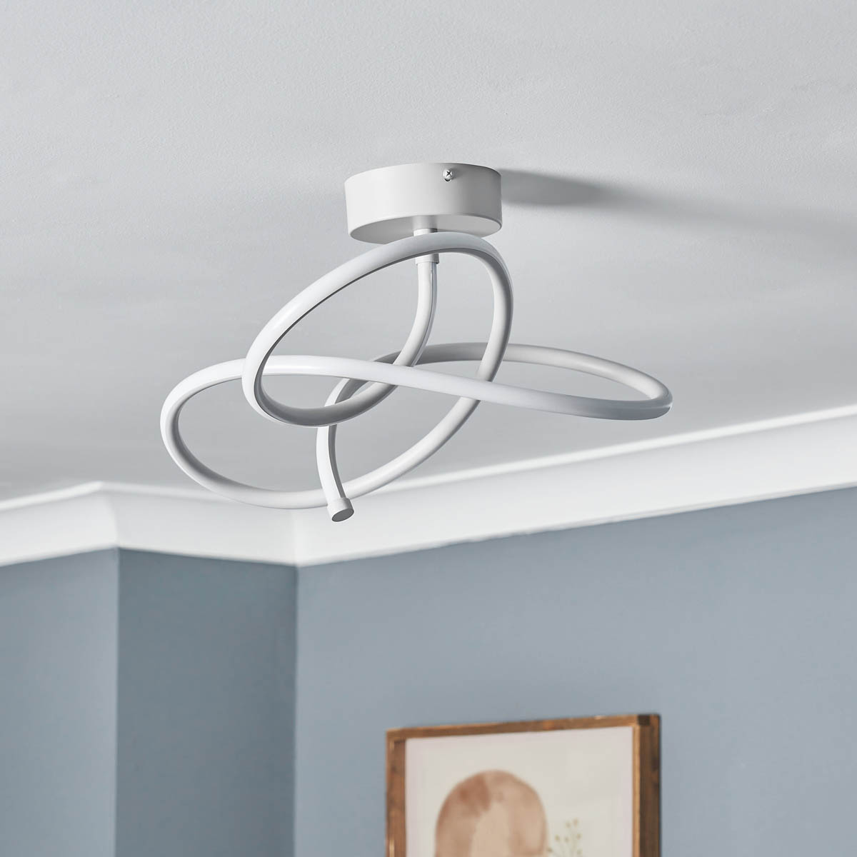 Inlight Ceiling Light LED Warm White Acrylic Aluminium Matt Light Grey Swirl - Image 3