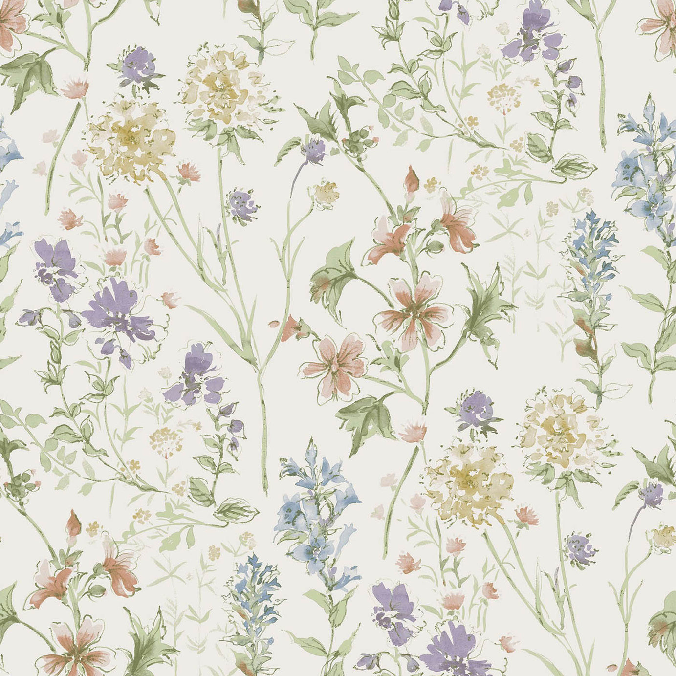 Laura Ashley Smooth Wallpaper Contemporary Multicolour Wild Meadow 5.2m² - Image 2