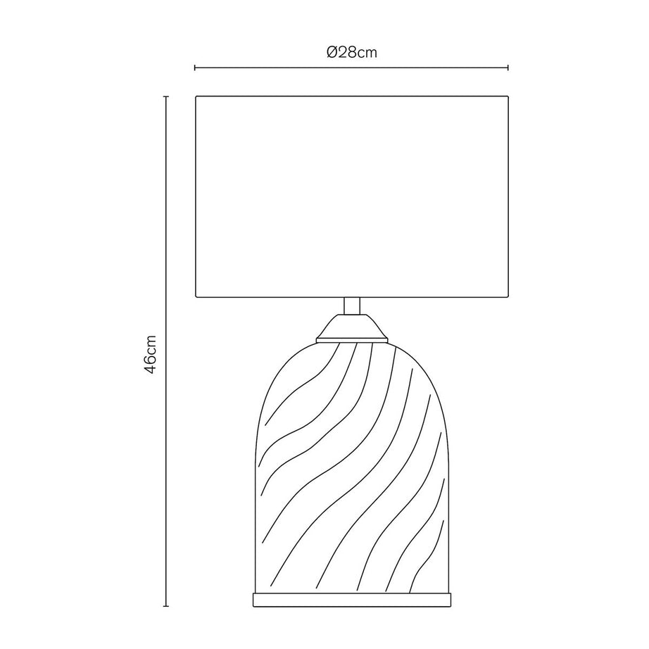 Inlight Table Lamp Clear Ribbed Glass Base Grey Shade Round Modern (Dia)280 mm - Image 3