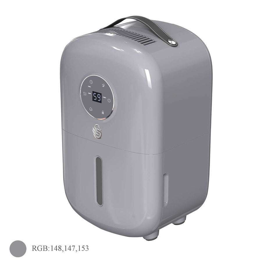 Swan Smart Dehumidifier 1.5L Grey SH16501 Refrigeration LED Digital Timer - Image 2