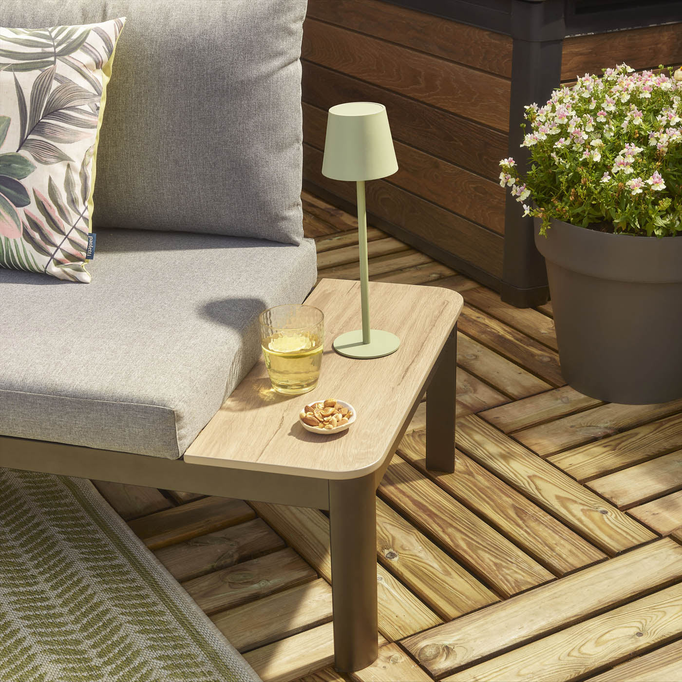 Garden Modular Corner Furniture Set 2 Seater Grey Metal Removable Cover - Image 10
