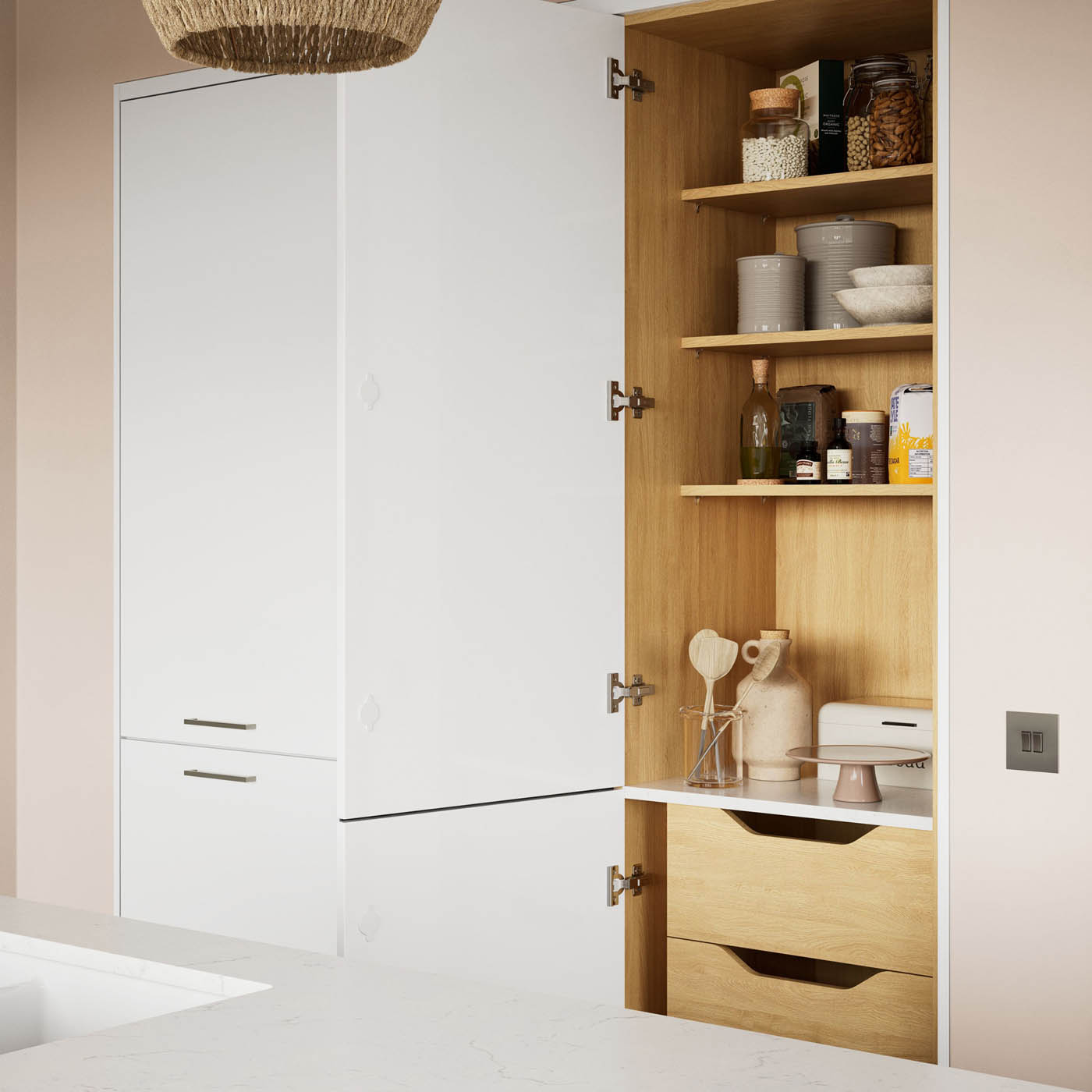 Kitchen Internal 3 Drawer Front Matt brown Oak Effect Modern 715x56x18mm - Image 5