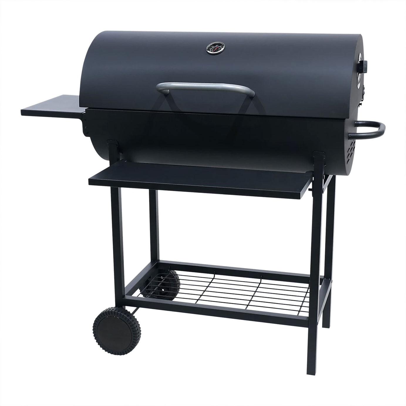 Griffin Black Charcoal BBQ Rectangle Garden Barbecue Grill Trolley - Image 1