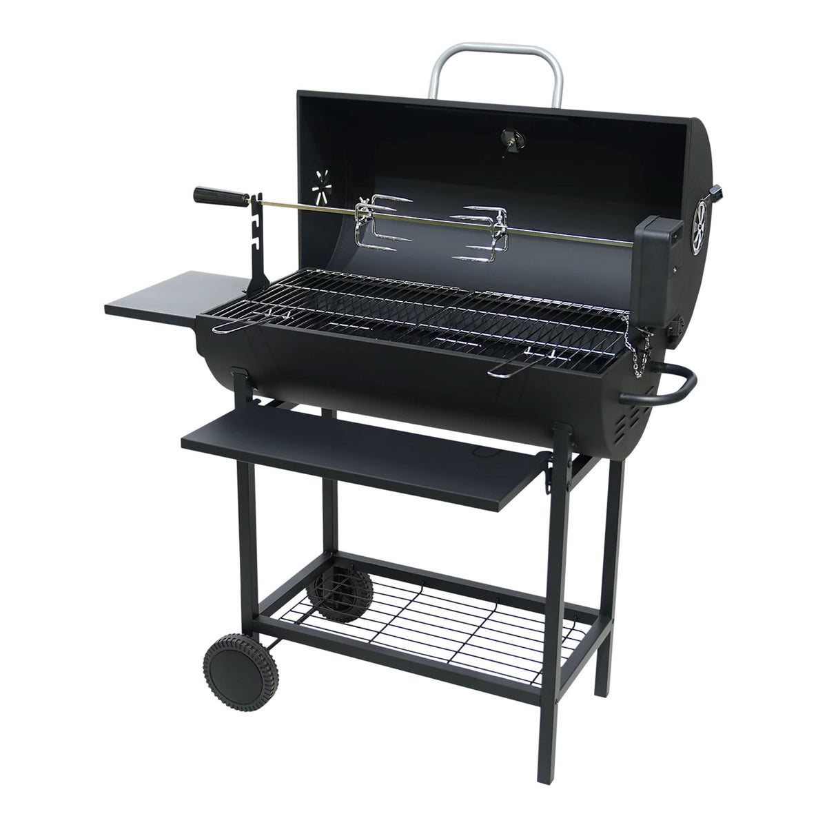 Griffin Black Charcoal BBQ Rectangle Garden Barbecue Grill Trolley - Image 7