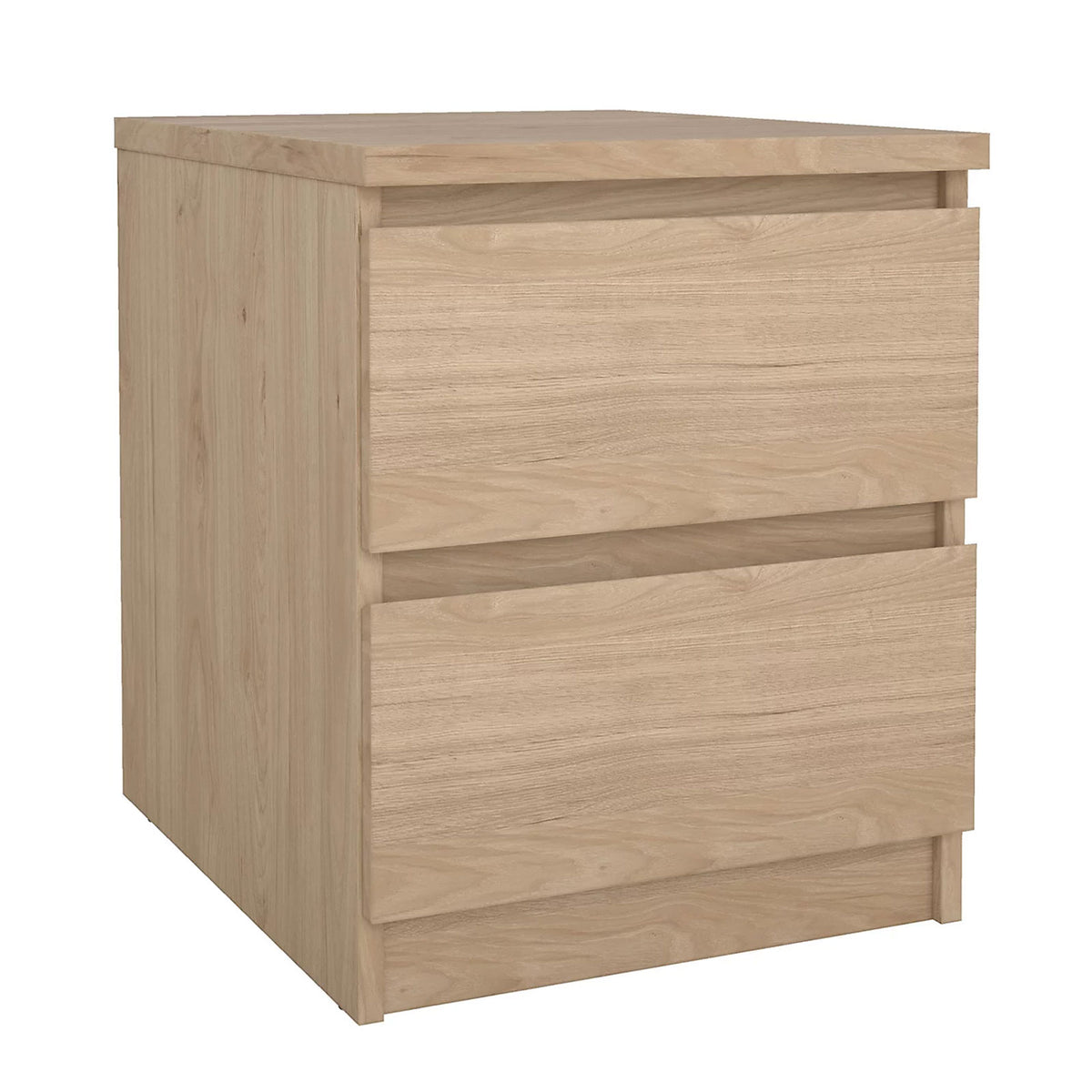 Esla Jackson Hickory 2 Drawer Bedside Table Wood Effect Bedroom Cabinet - Image 8