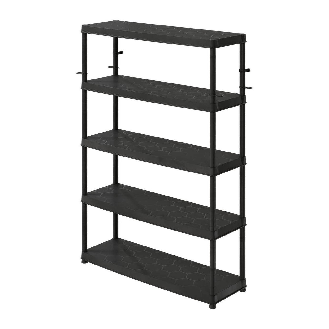Garage Shelving Unit Plastic 5-Tier Black Racking (H)1850 (W)1200 (D)400mm - Image 1