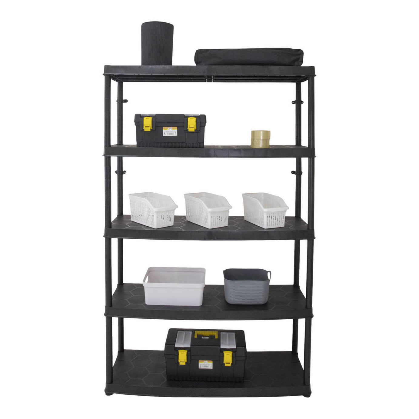 Garage Shelving Unit Plastic 5-Tier Black Racking (H)1850 (W)1200 (D)400mm - Image 4