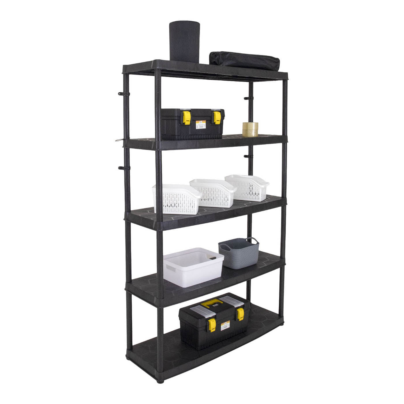 Garage Shelving Unit Plastic 5-Tier Black Racking (H)1850 (W)1200 (D)400mm - Image 6
