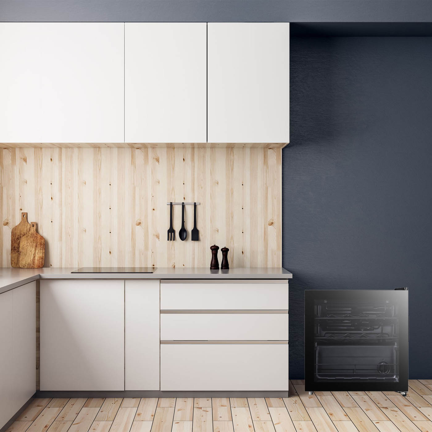 NNWC14UK Freestanding Wine cooler - Matt black glass effect - Image 2