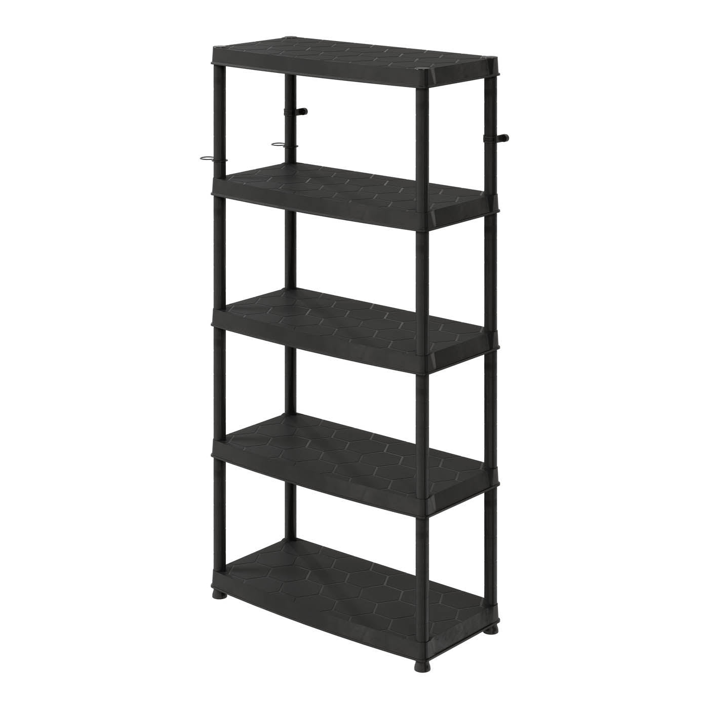 Garage Shelving Unit 5-Tier Plastic Black Racking (H)1900 (W)850 (D)400mm - Image 1
