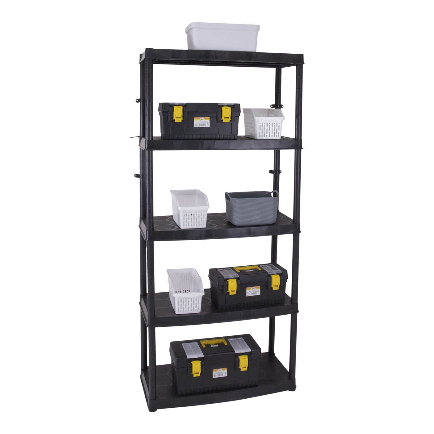 Garage Shelving Unit 5-Tier Plastic Black Racking (H)1900 (W)850 (D)400mm - Image 4