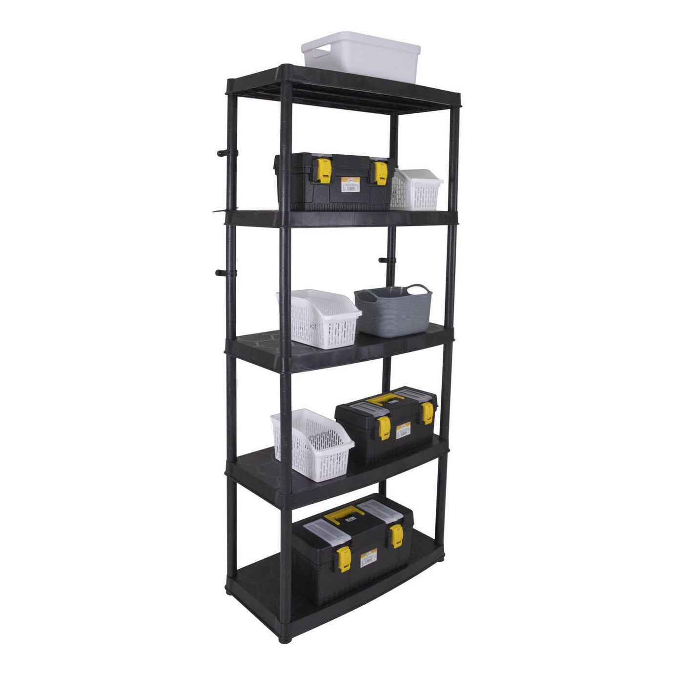 Garage Shelving Unit 5-Tier Plastic Black Racking (H)1900 (W)850 (D)400mm - Image 6