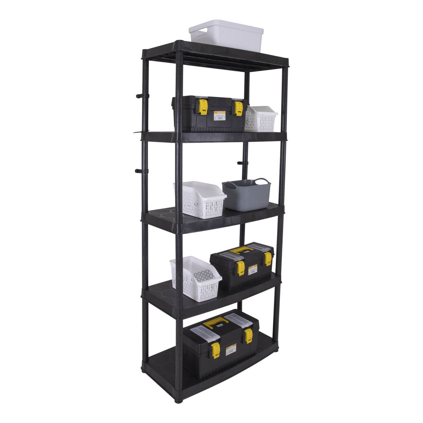 Garage Shelving Unit 5-Tier Plastic Black Racking (H)1900 (W)850 (D)400mm - Image 6