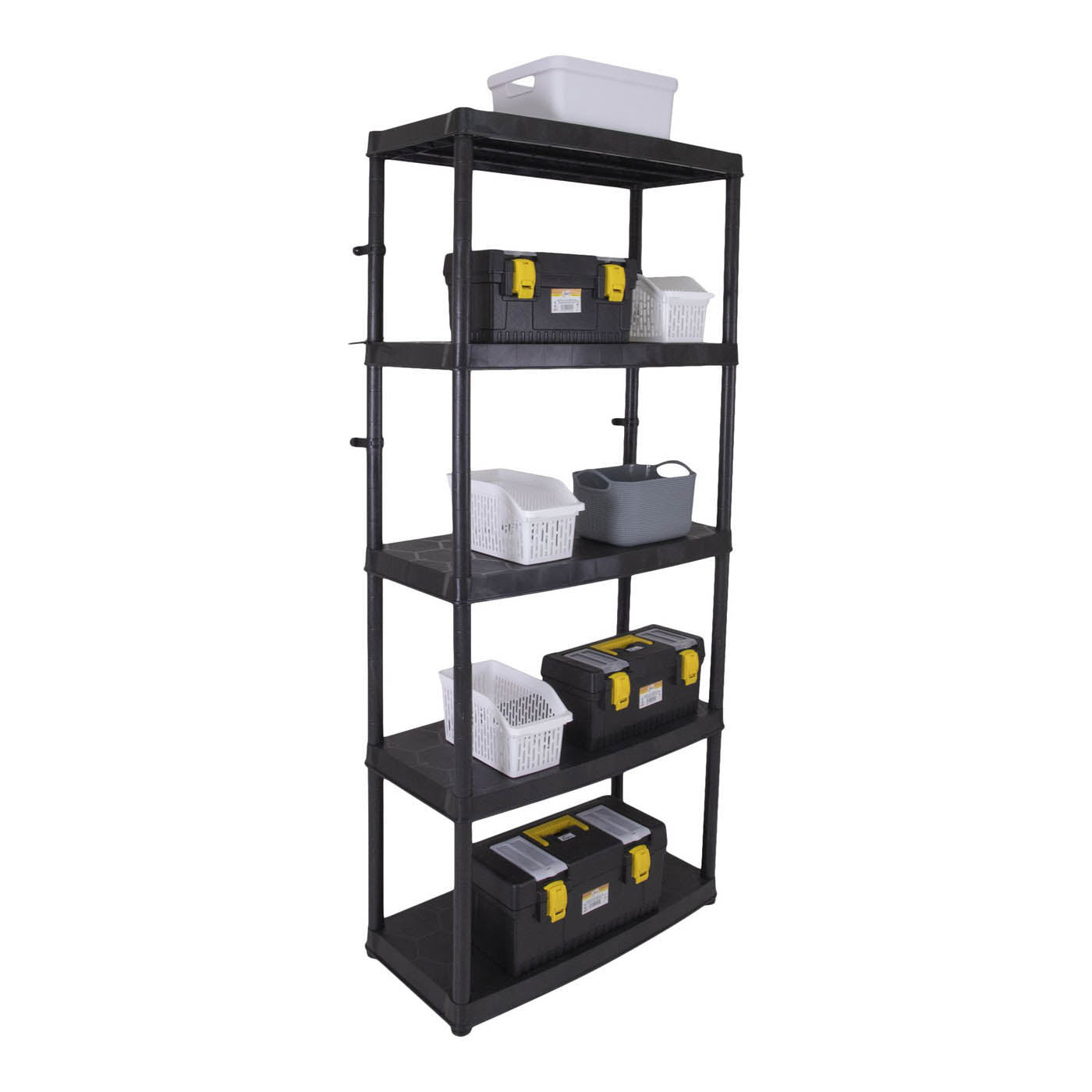 Garage Shelving Unit 5-Tier Plastic Black Racking (H)1900 (W)850 (D)400mm - Image 7