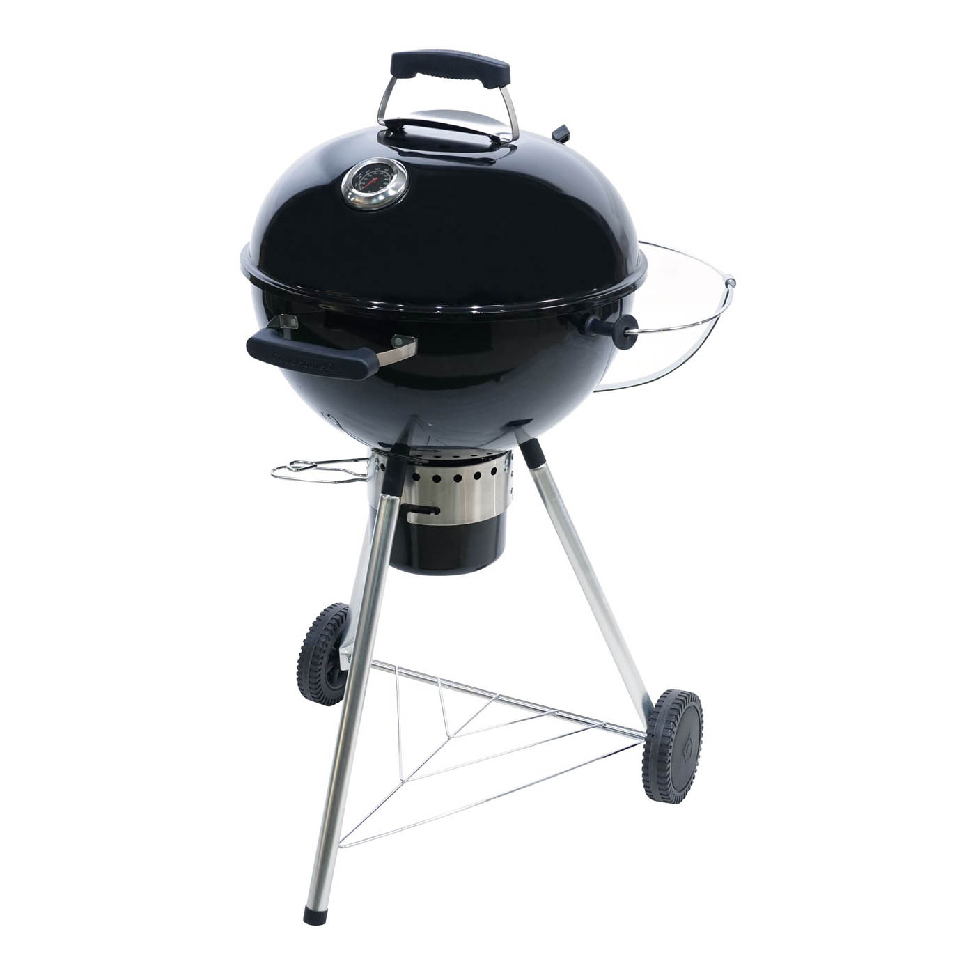 Charcoal BBQ Grill Round Black Steel Outdoor Portable Lightweight Garden Patio - Image 1