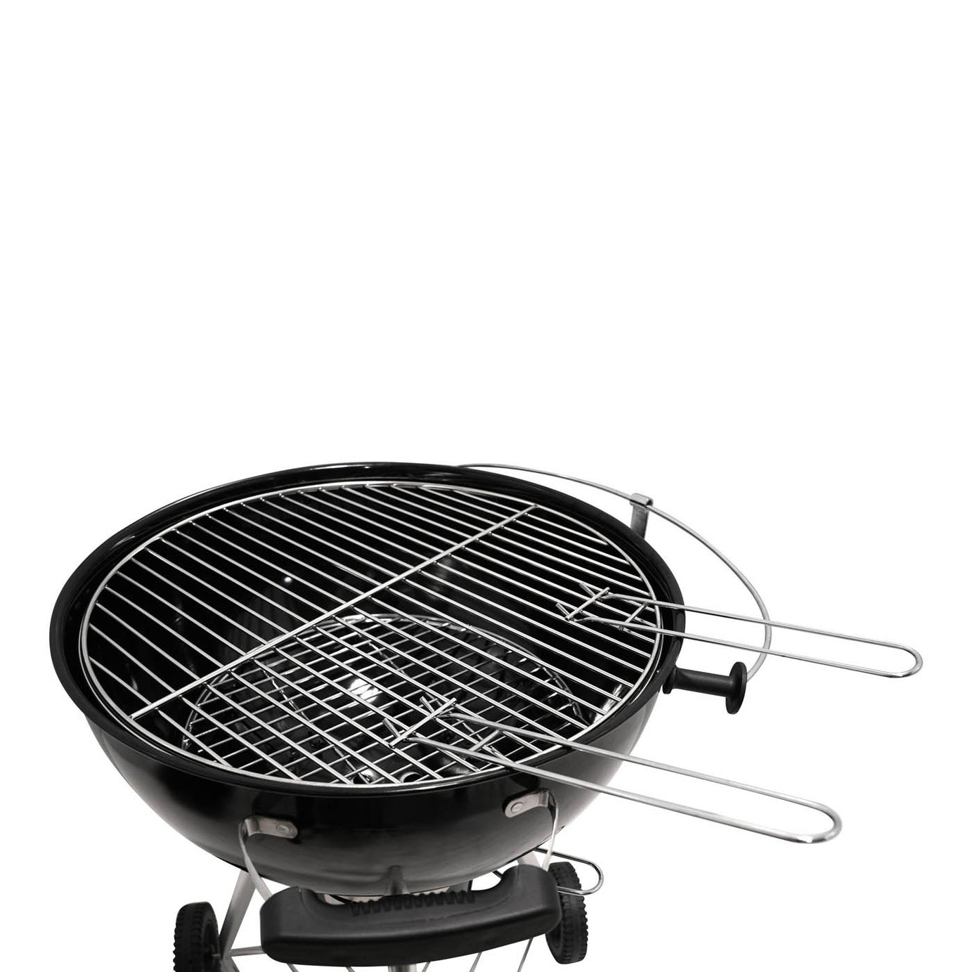 Charcoal BBQ Grill Round Black Steel Outdoor Portable Lightweight Garden Patio - Image 8