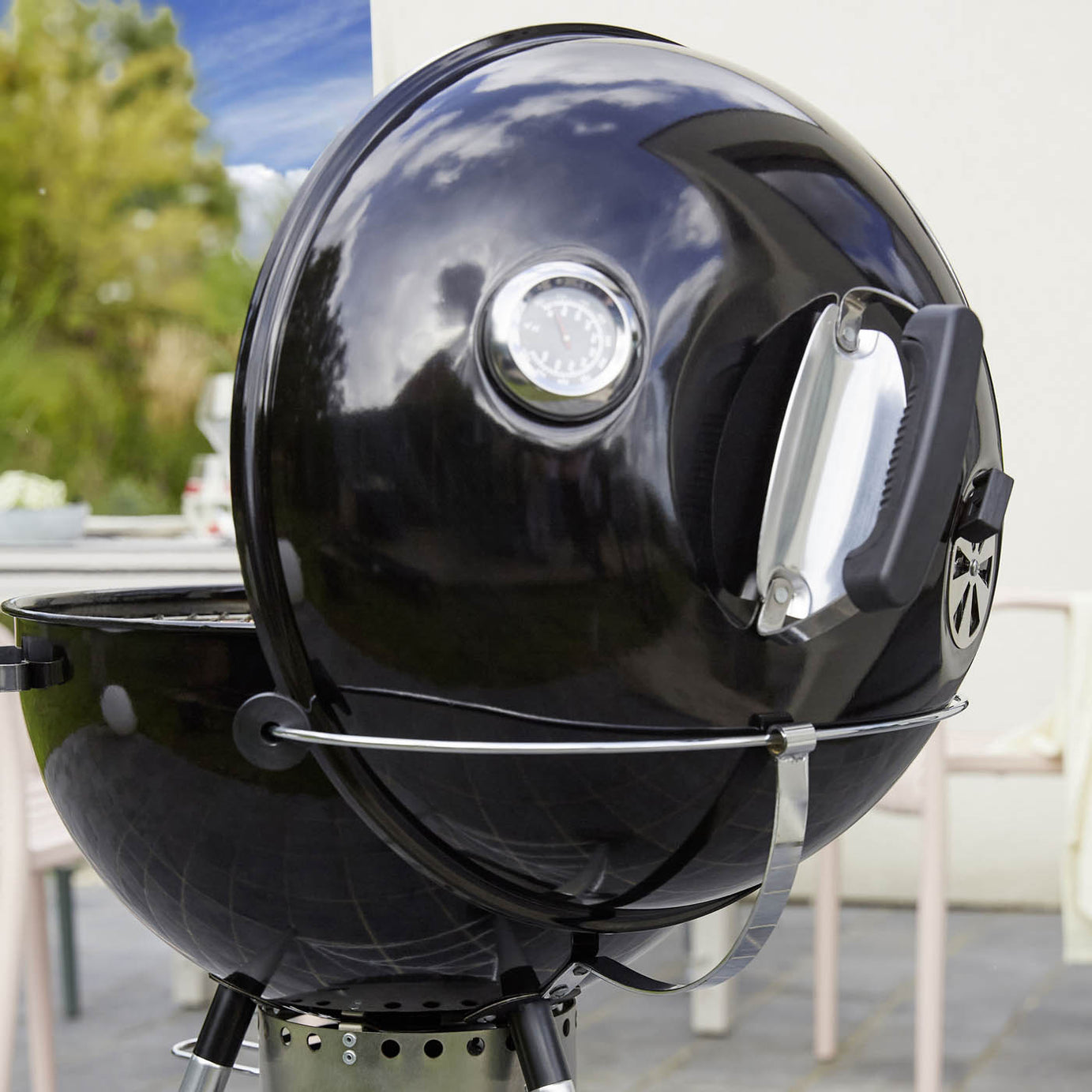 Charcoal BBQ Grill Round Black Steel Outdoor Portable Lightweight Garden Patio - Image 9