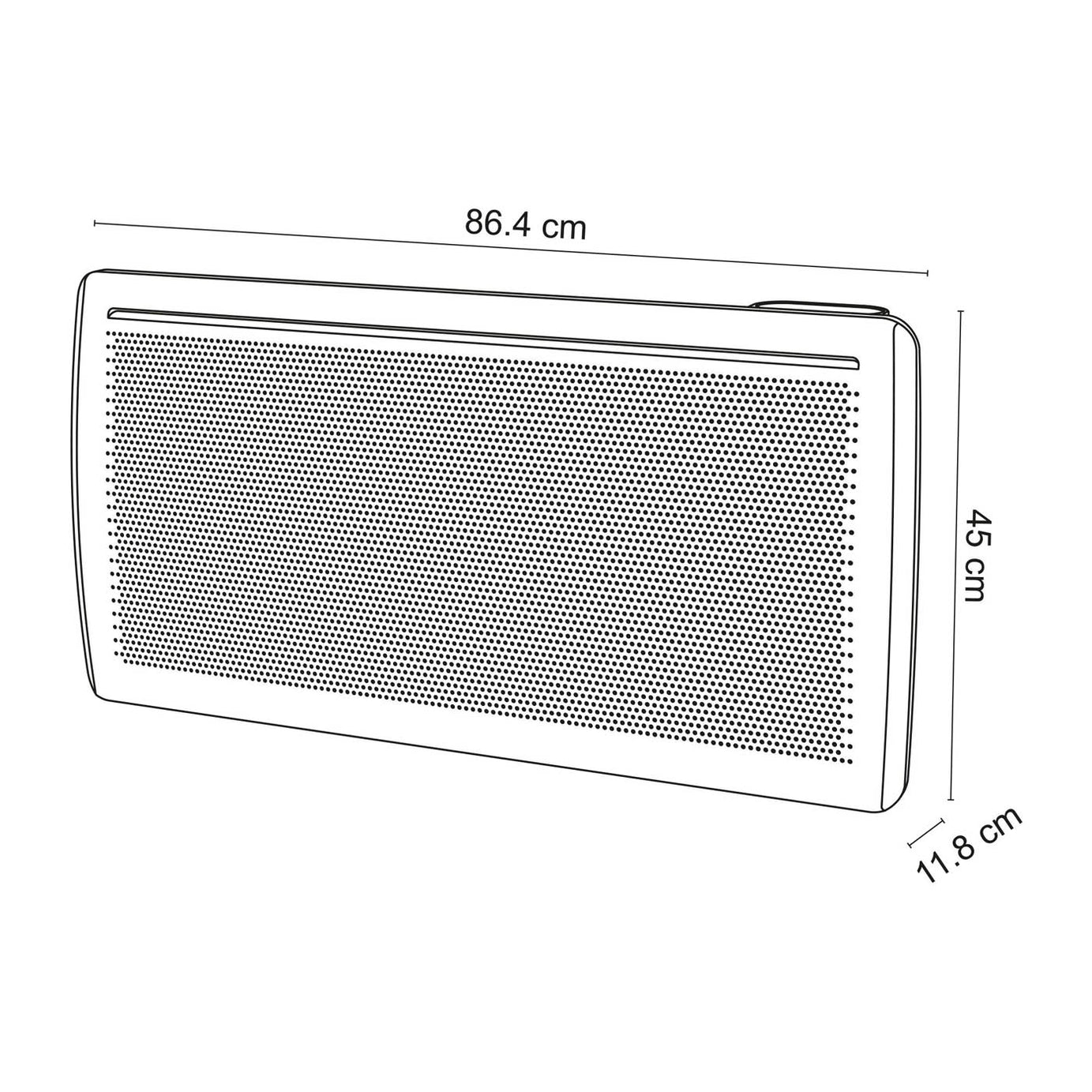 Panel Heater Electric White Adjustable Thermostat Wall Mounted Modern 2000W - Image 3
