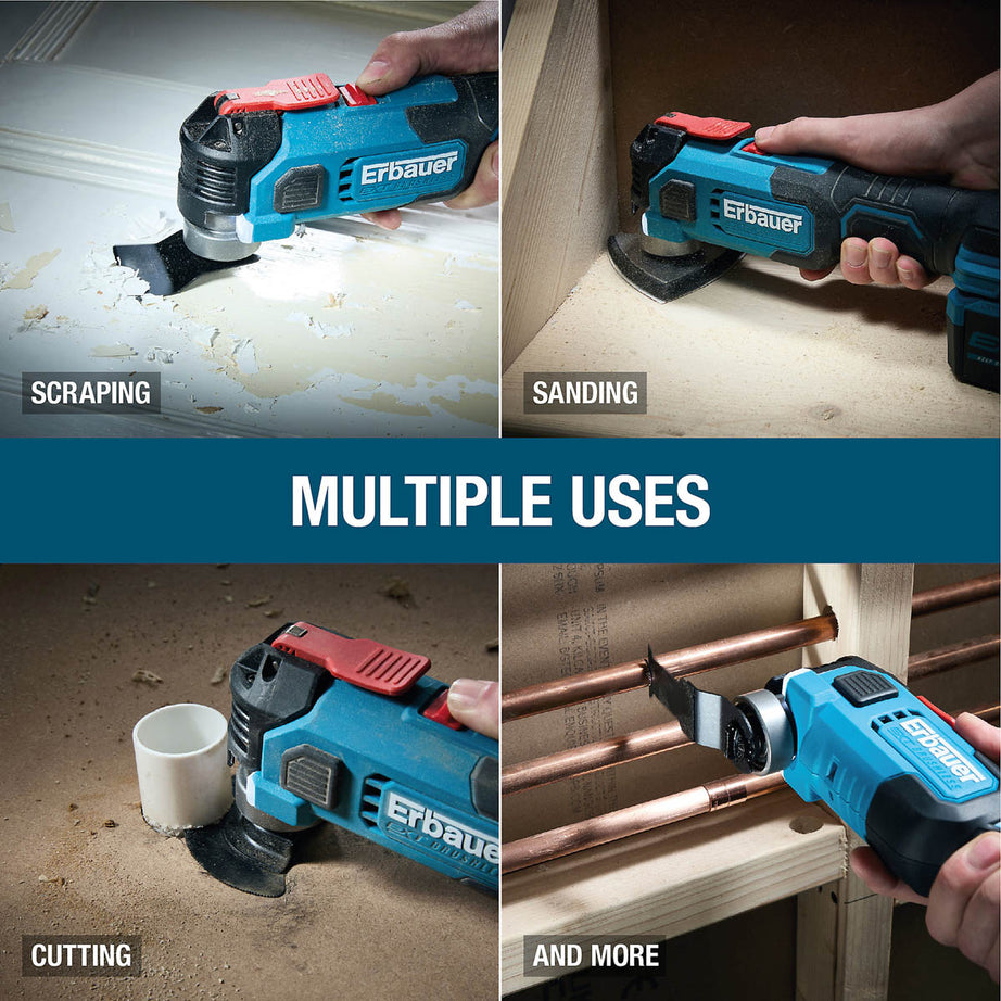 Erbauer Multi Tool Cordless 18V 4Ah Li-ion ERI1080MLT Brushless Soft Grip - Image 4
