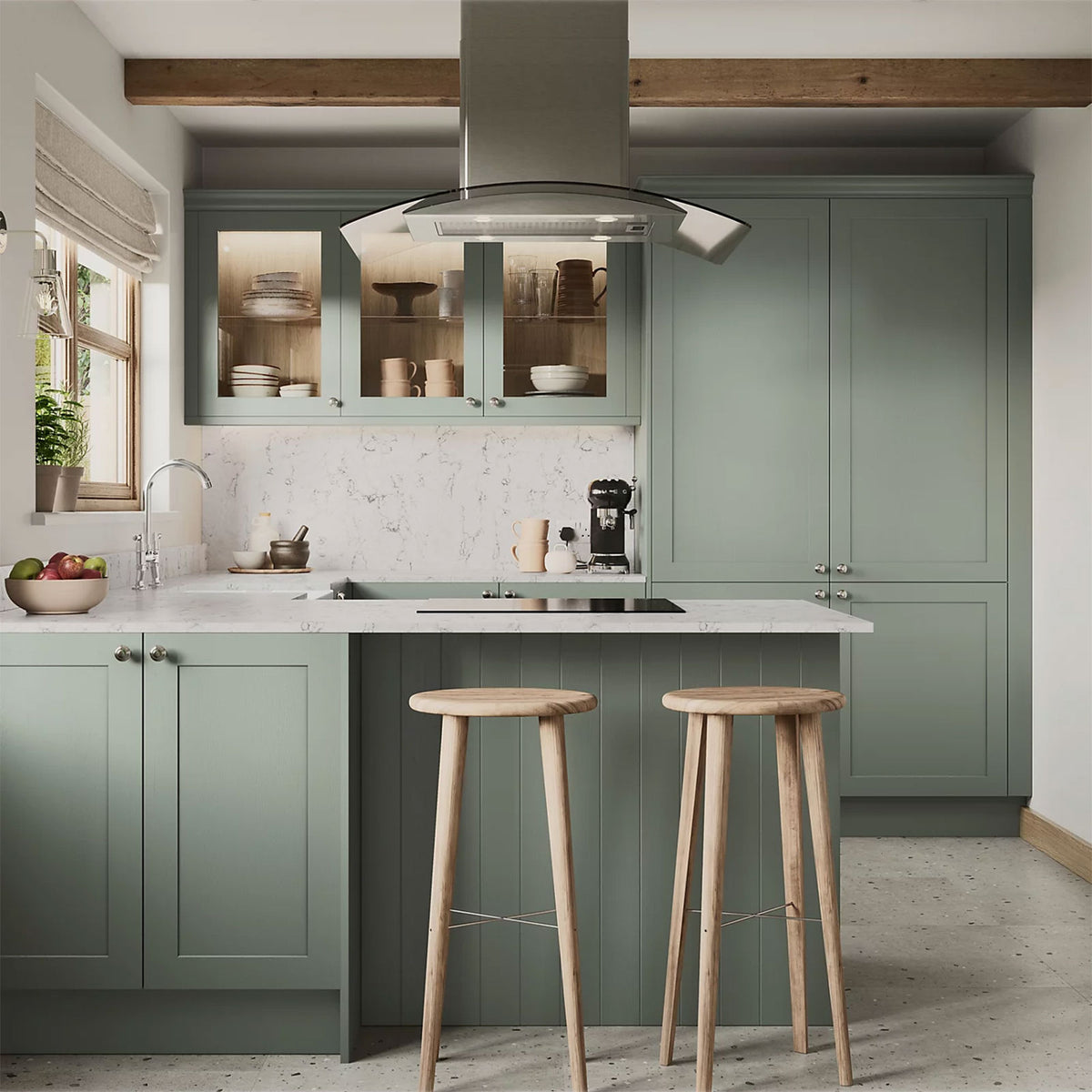 GoodHome Tydeman Reed Green Base End Panel 900 x 610mm Kitchen Unit - Image 2