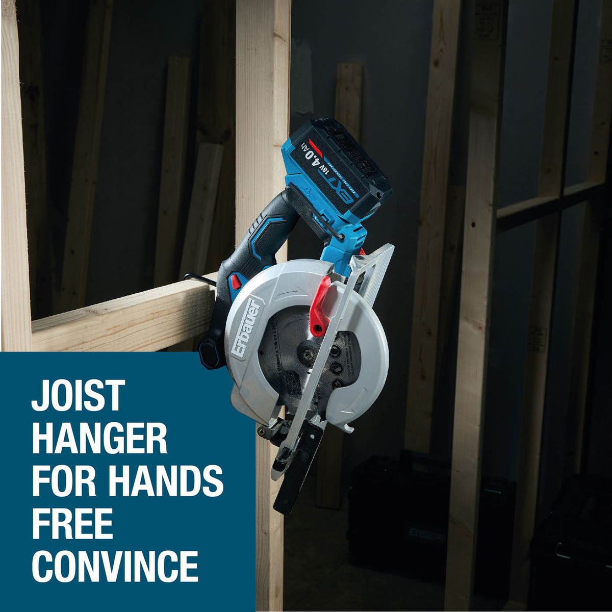 Erbauer Circular Saw ERI1085CSW Cordless LED 18V Li-Ion EXT 165mm 1 x 4Ah - Image 6