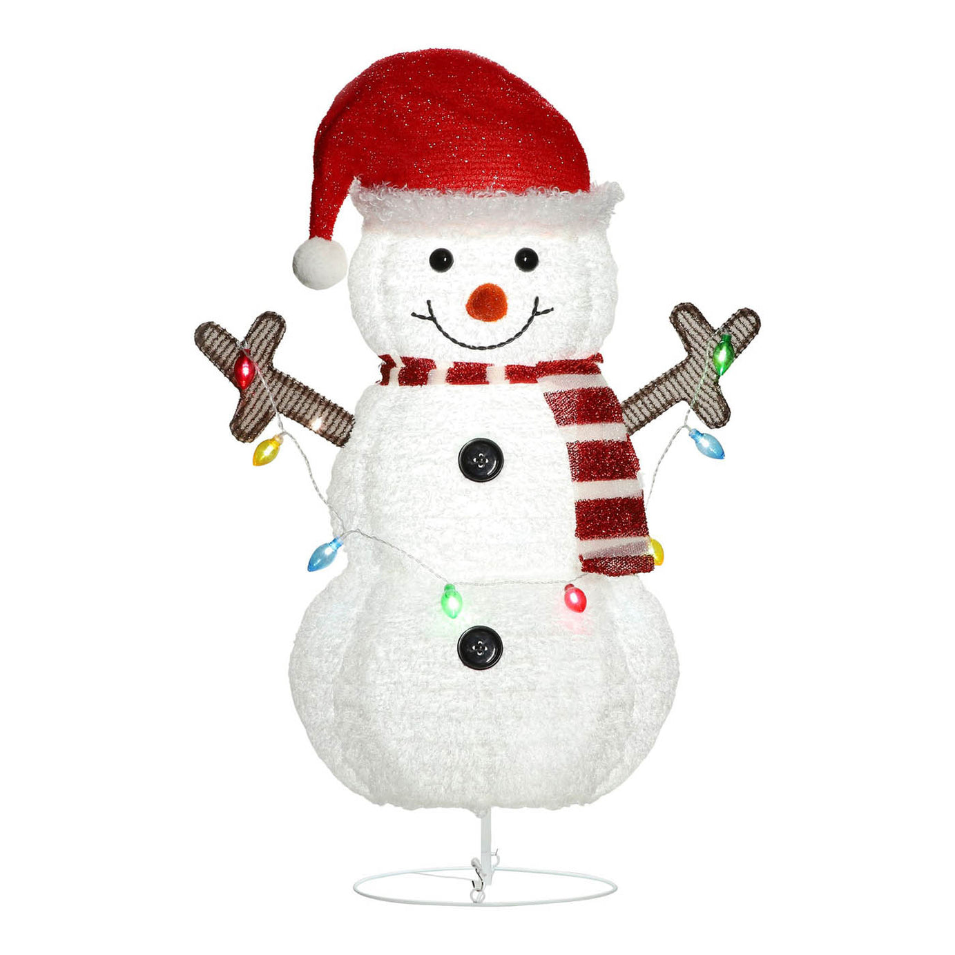 LED Christmas Snowman Silhouette Ice White Freestanding Decoration Home (H)80cm - Image 3