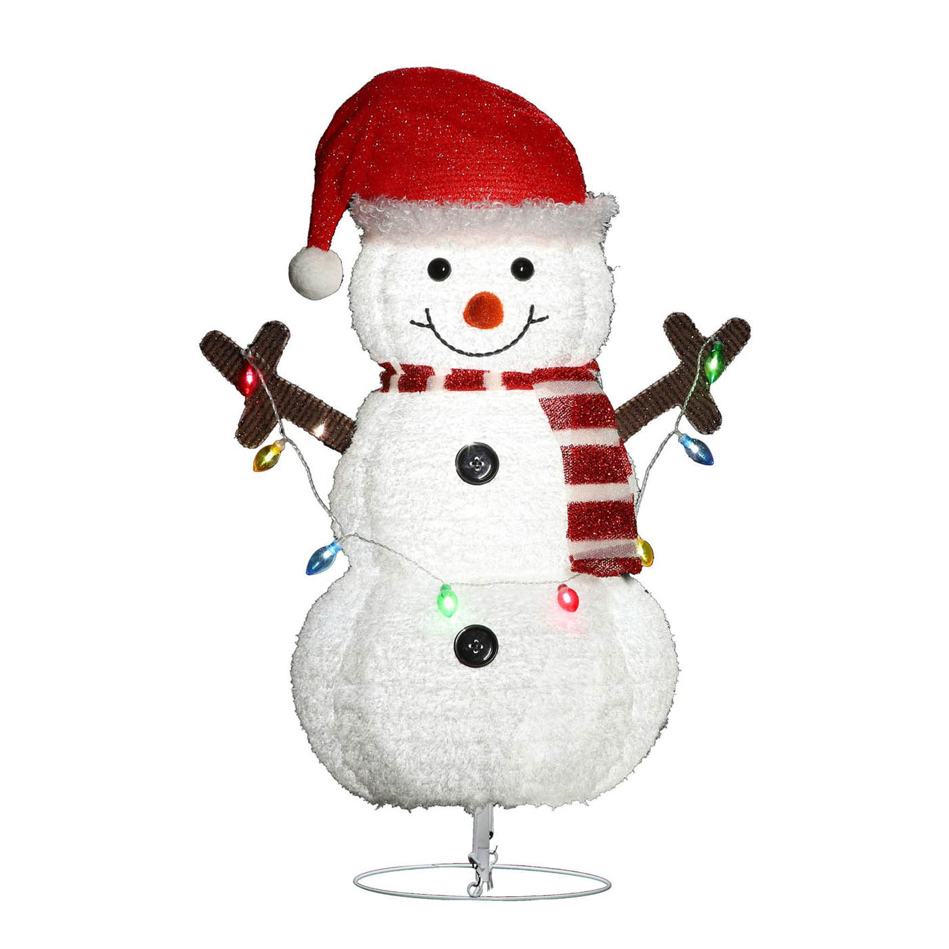 LED Christmas Snowman Silhouette Ice White Freestanding Decoration (H)80cm - Image 4