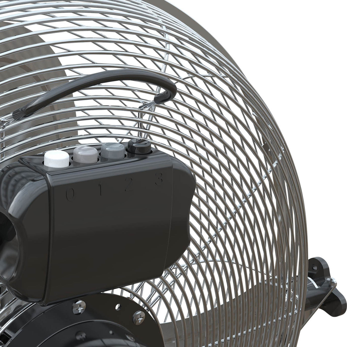 Tilt Industrial Fan 18" Metal Chrome 120W 3-speed 138° Powerful Airflow - Image 8
