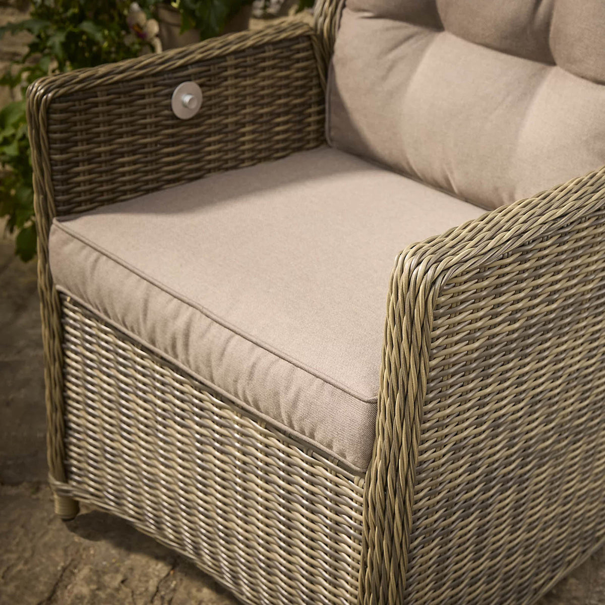 GoodHome Emali 2 Seater Bistro Set Brown Rattan Effect Patio Furniture - Image 6