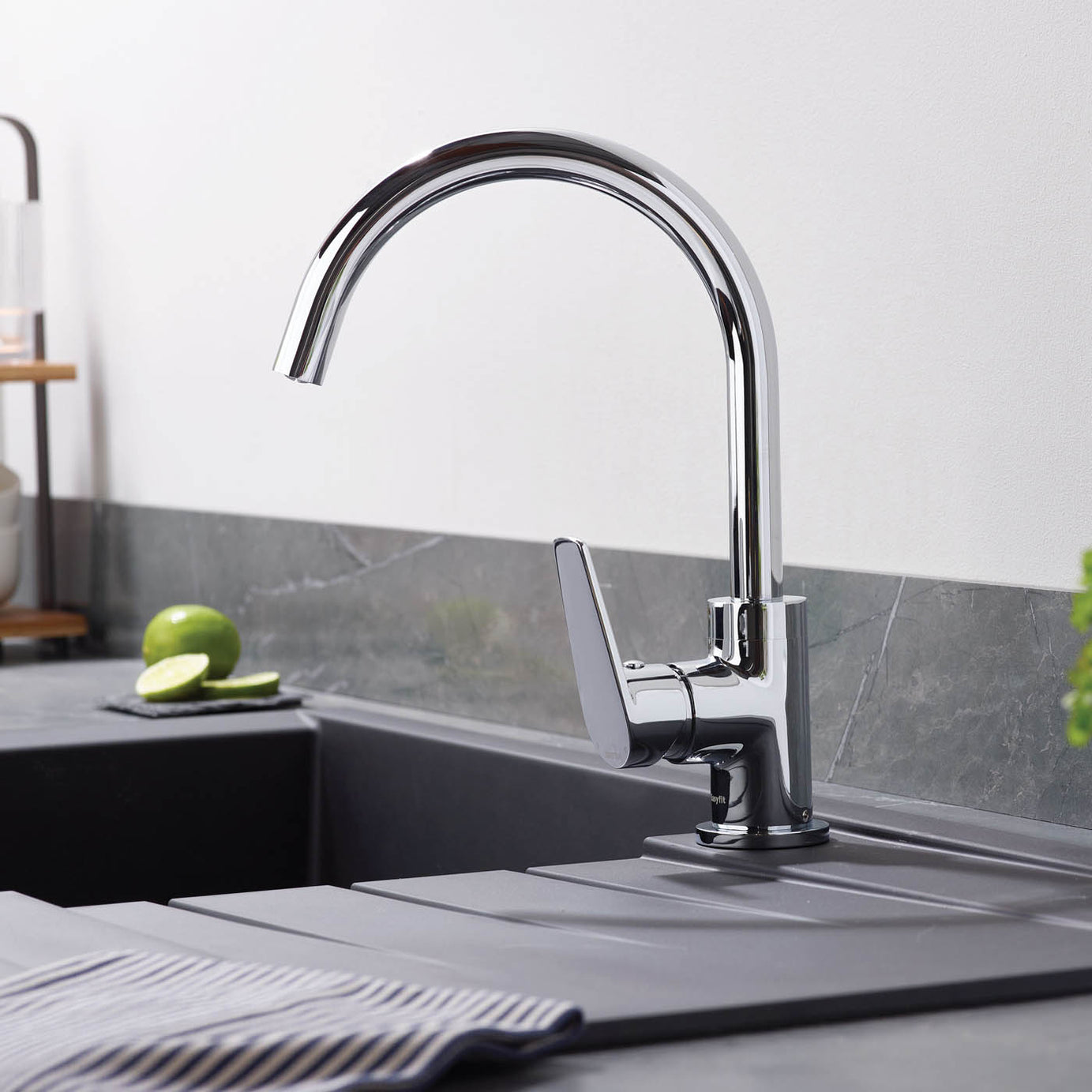 Bristan Kitchen Tap Monobloc Mixer Chrome Single Lever Swivel Spout Faucet - Image 2