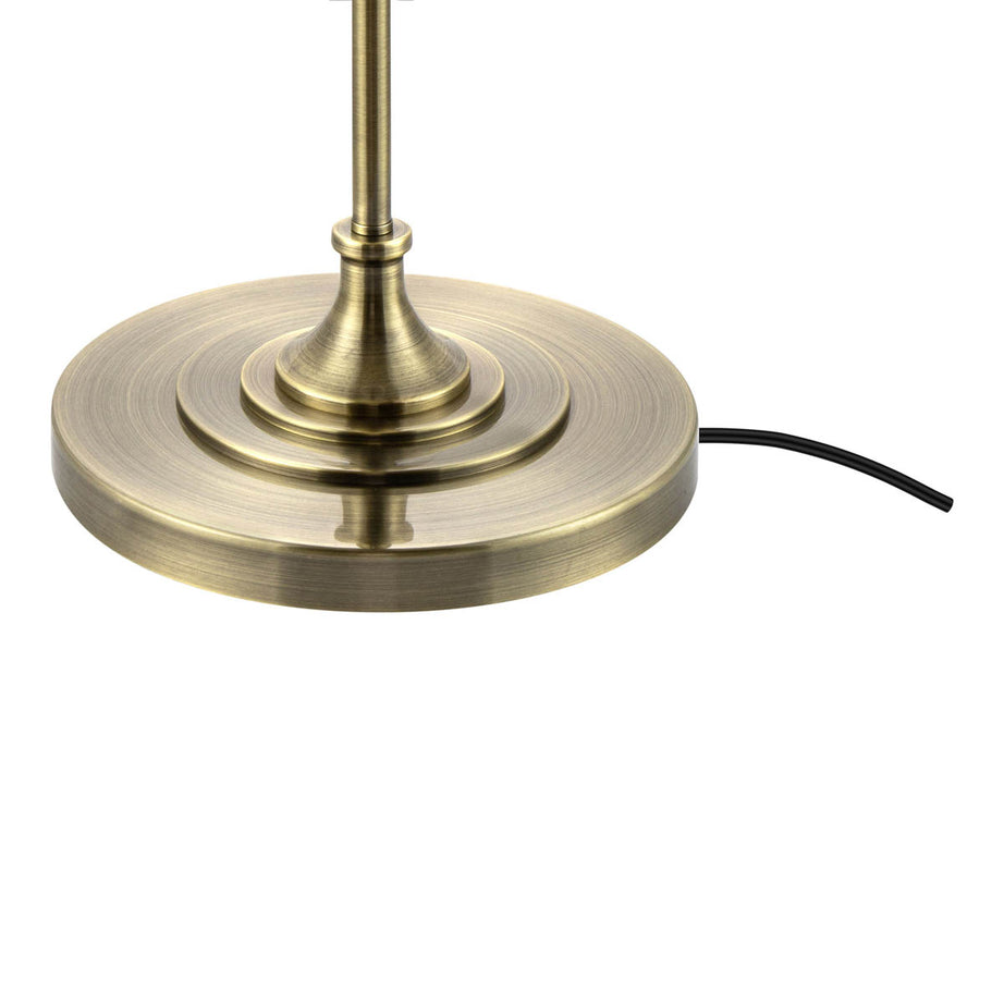 Floor Lamp LED Satin Cream Fabric Shade Antique Brass Effect Traditional - Image 8