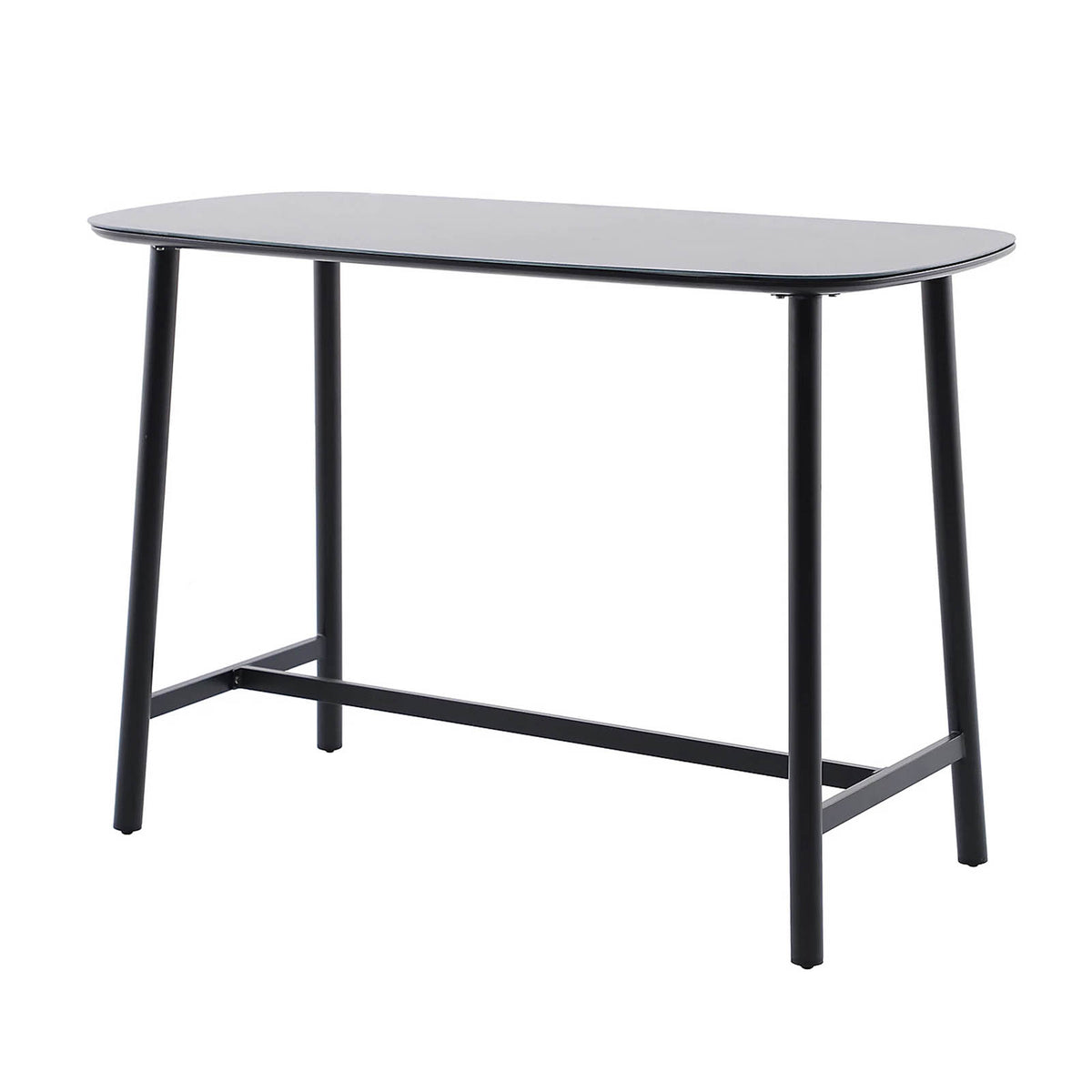 GoodHome Lucala 4 Seater Garden Dining Table Black Aluminium 152cm - Image 1